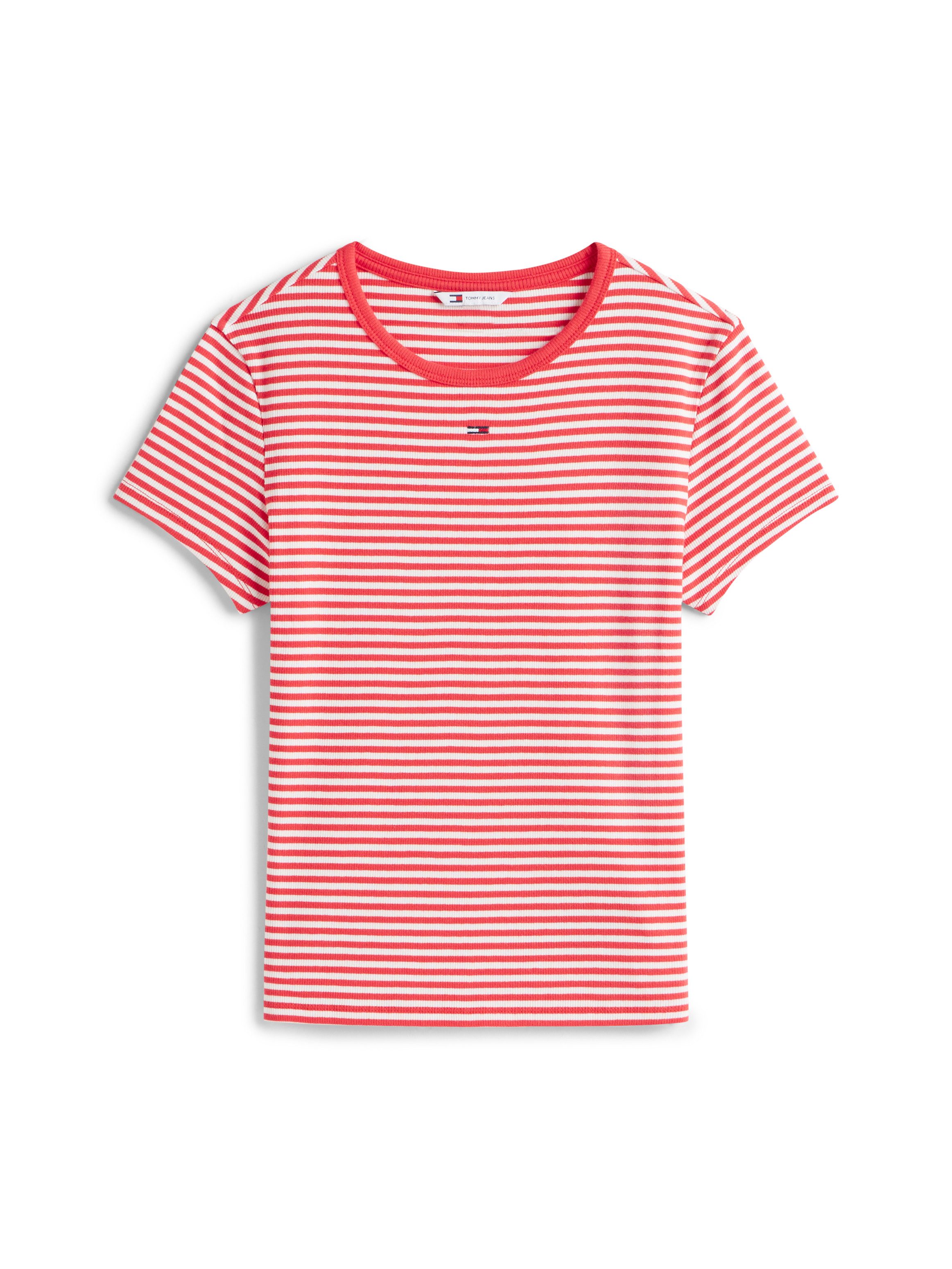 Tommy Jeans Kurzarmshirt TJW ESSENTIAL RIB SHORT SLEEVE EXT Baumwollmischung in gerippter Struktur, Slim Fit – Bild 4 von 5