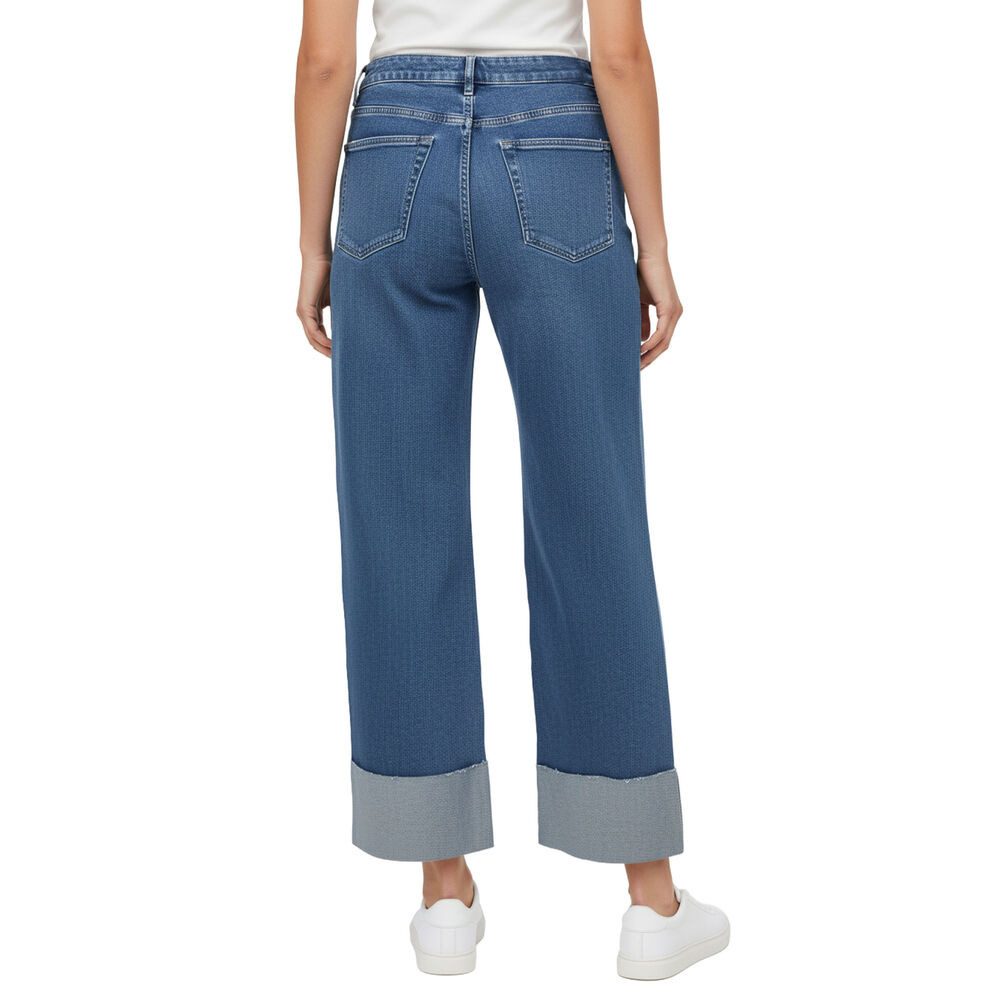 Ital-Design Dad-Jeans Trendige Damen-Jeans mit weitem Schnitt und Details (90861170) Destroyed-Look Stretch High Waist Jeans in Blau