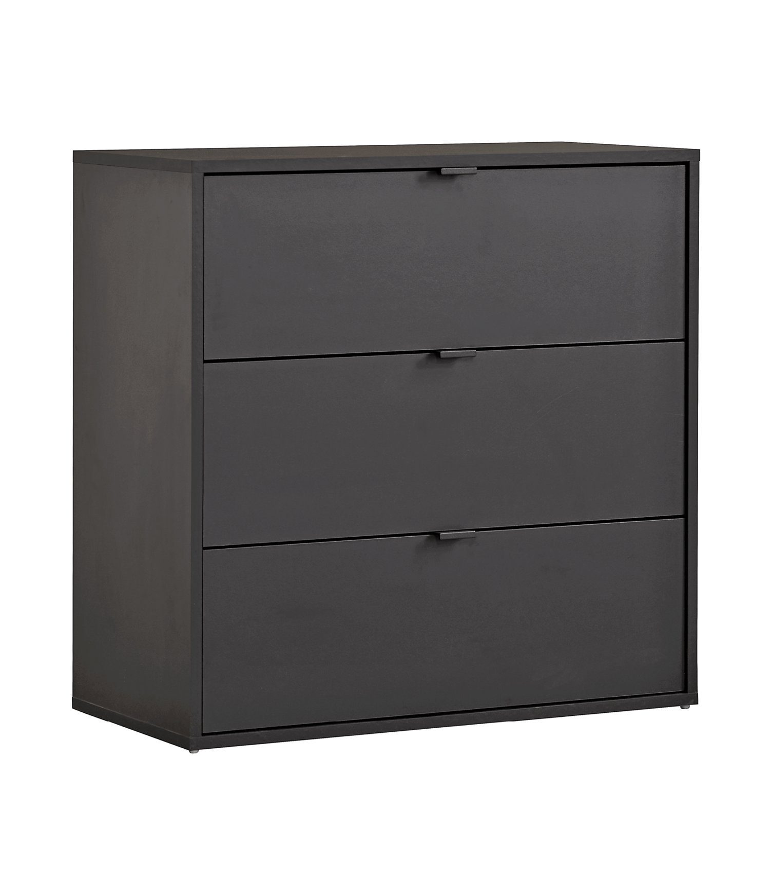 mokebo Sideboard Die Stilvolle (80x73x40cm, mit 3 Schubladen), Nachttisch, Anrichte, Sideboard fürs Schlafzimmer in Schwarz