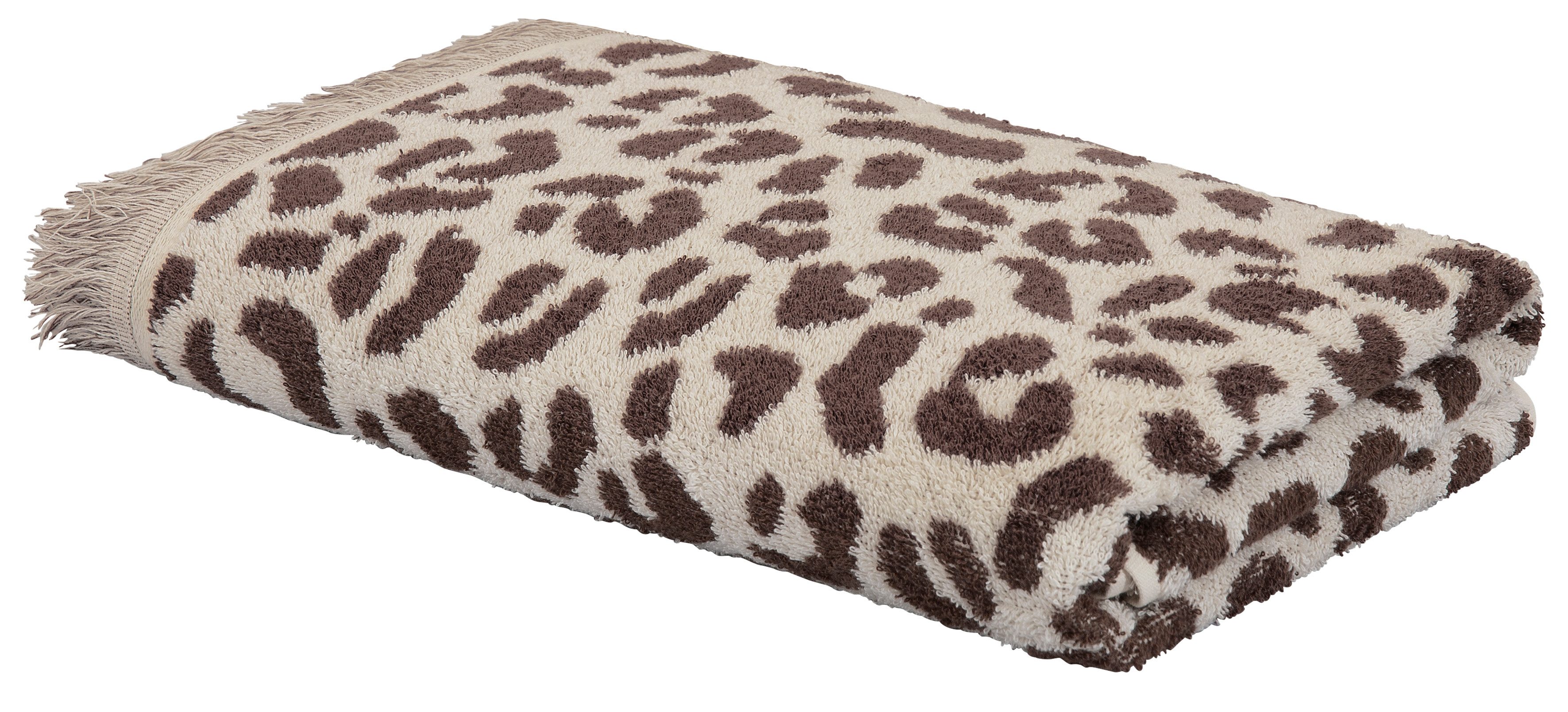 OTTO home Handtuch Set Tiffani, Leopardenmuster, Premium Handtücher 8-tlg, 500 gr/m², Frottier (Set, 8-St), 4 Duschtücher, 4 Handtücher, Animal Print, Leo, modern, mit Fransen