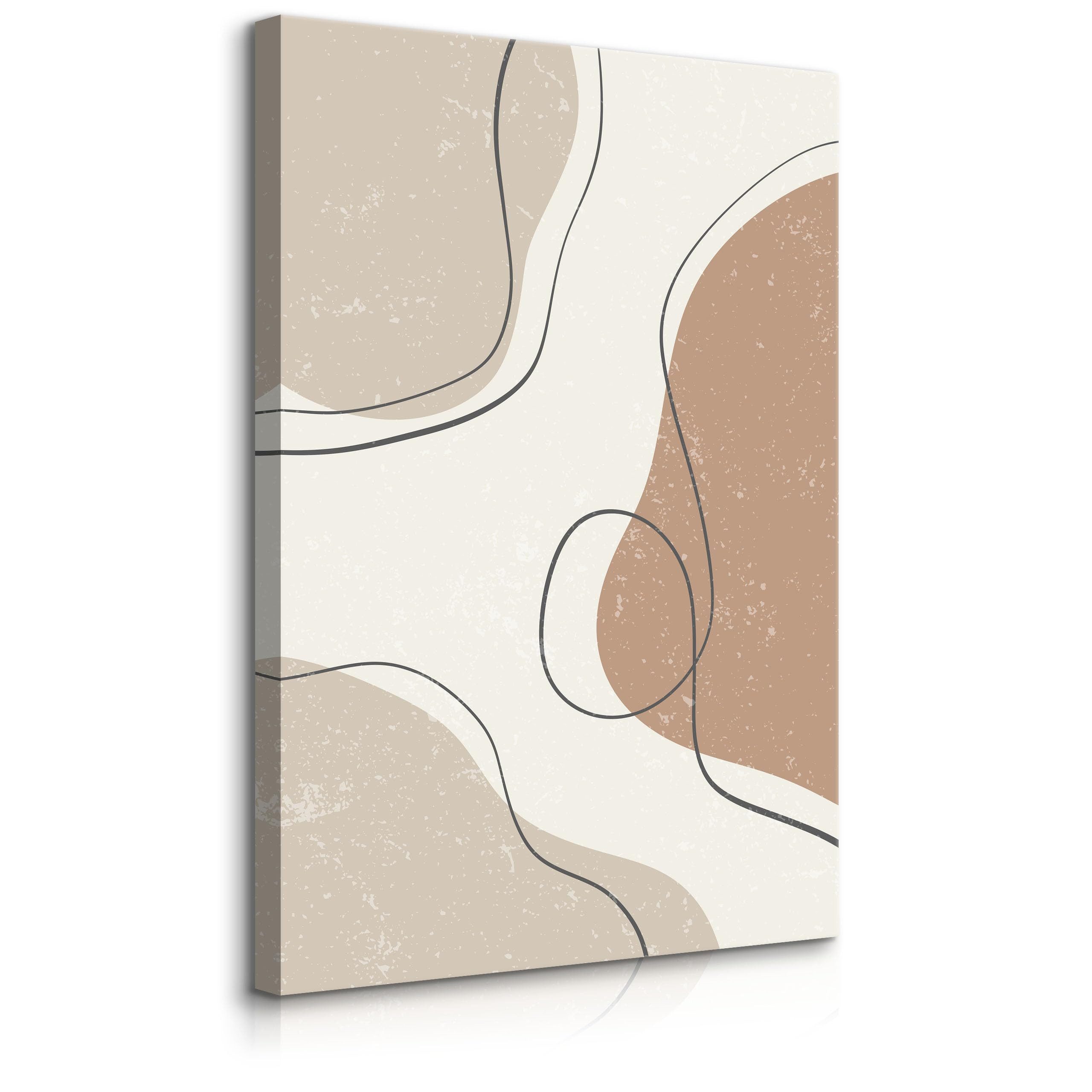 Muralo Leinwandbild Abstrakt – Leinwandbild Wandbild Kunstdruck Wohnzimmer, Abstrakt (1 St), Abstraktion Boho-Stil, 20 x 30 cm, aufhängefertig