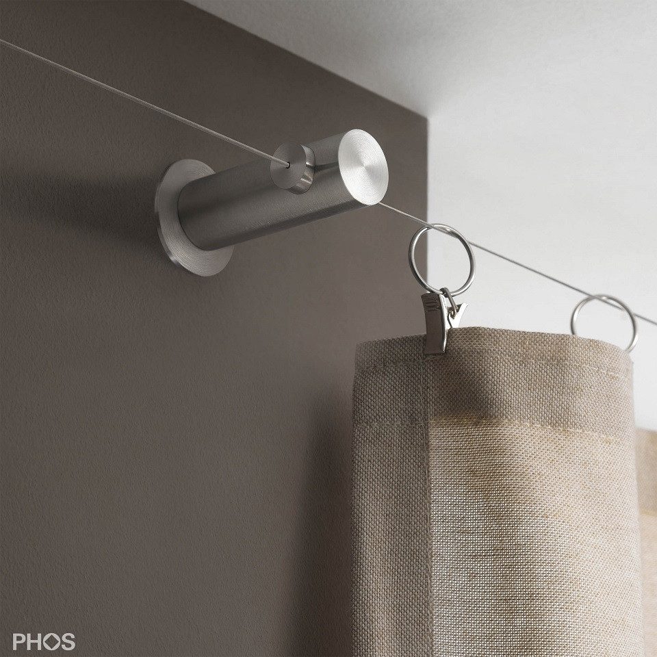 PHOS Design Seilspanngarnitur - Seilzwischenträger aus Edelstahl für PHOS Seilspannsysteme, - 100% Made in Germany