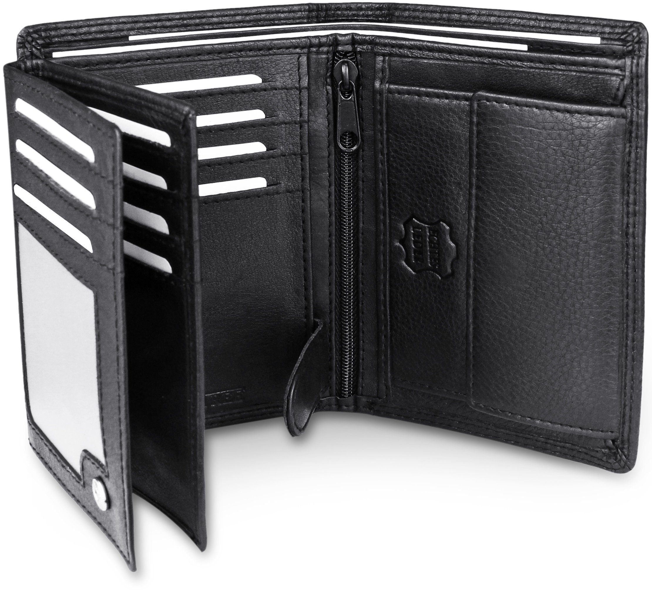 Frentree Geldbörse Echtes Nappaleder, Echtleder Portemonnaie mit 15 Fächern, RFID-Schutz, Geschenkbox | Geldbörsen