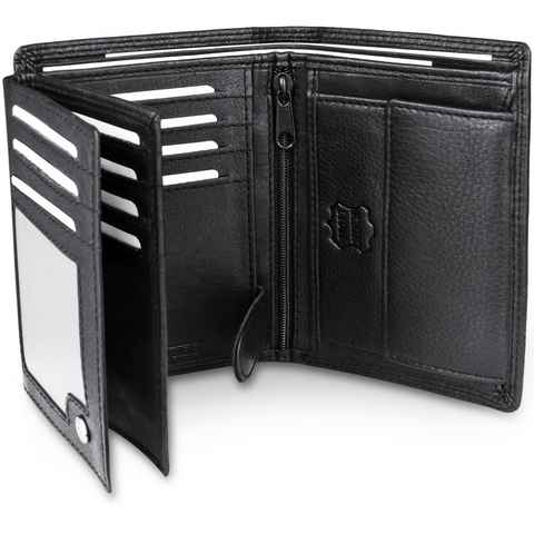 Frentree Geldbörse Echtes Nappaleder, Echtleder Portemonnaie mit 15 Fächern, RFID-Schutz, Geschenkbox