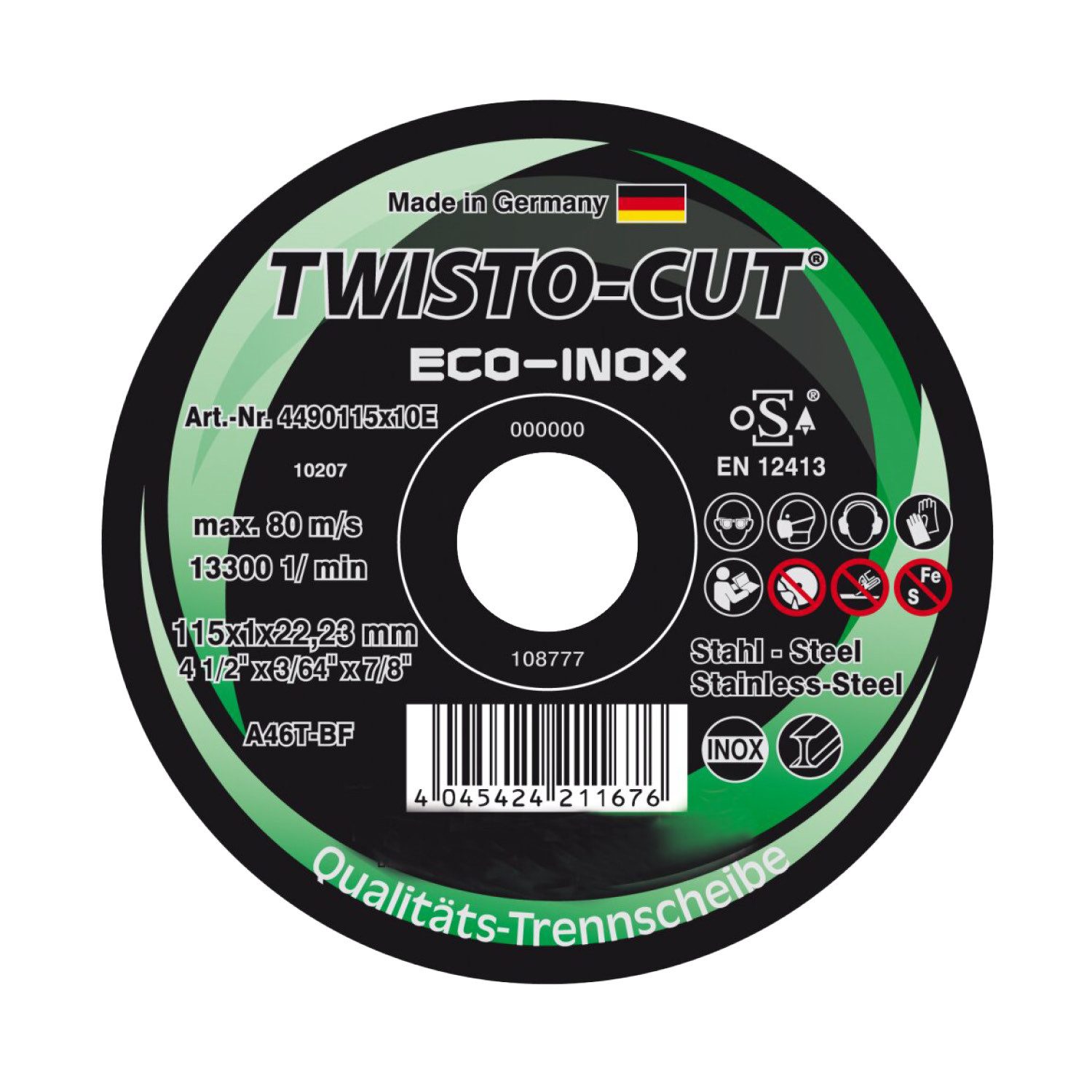 TWISTO-CUT Trennscheibe TWISTO-CUT ECO-INOX Trennscheiben für Edelstahl 230 x 1,9 x 22, Ø 230 mm, (230 x 1,9 x 22 mm)