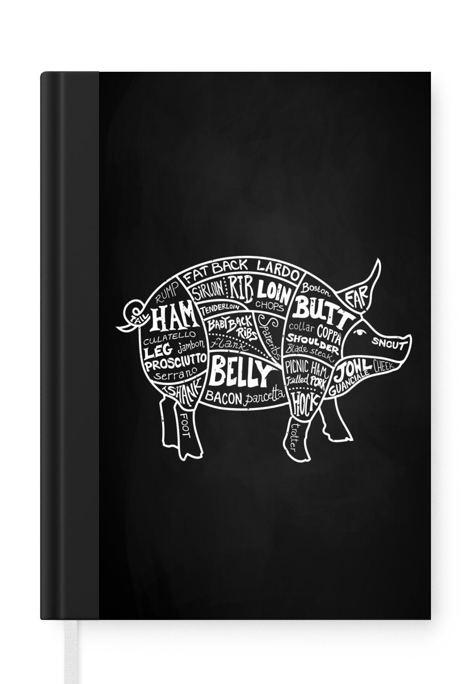 MuchoWow Notizbuch Schwein - Fleischer - Fleisch, Journal, Merkzettel, Tagebuch, Notizheft, A5, 98 Seiten, Haushaltsbuch