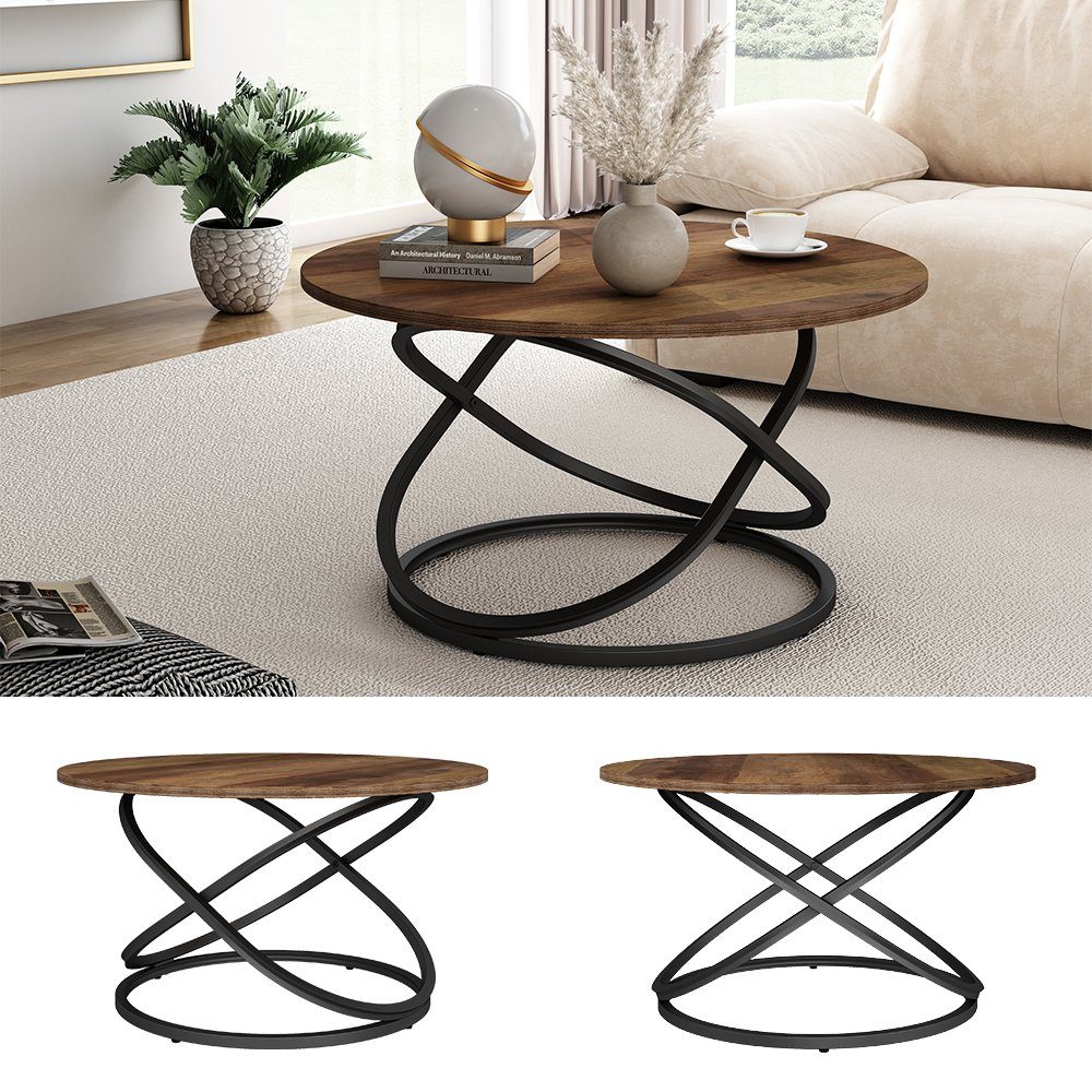 Vicco Couchtisch Calgary, Antikholz/Schwarz, 79.5 x 62 cm mit große Arbeits günstig online kaufen