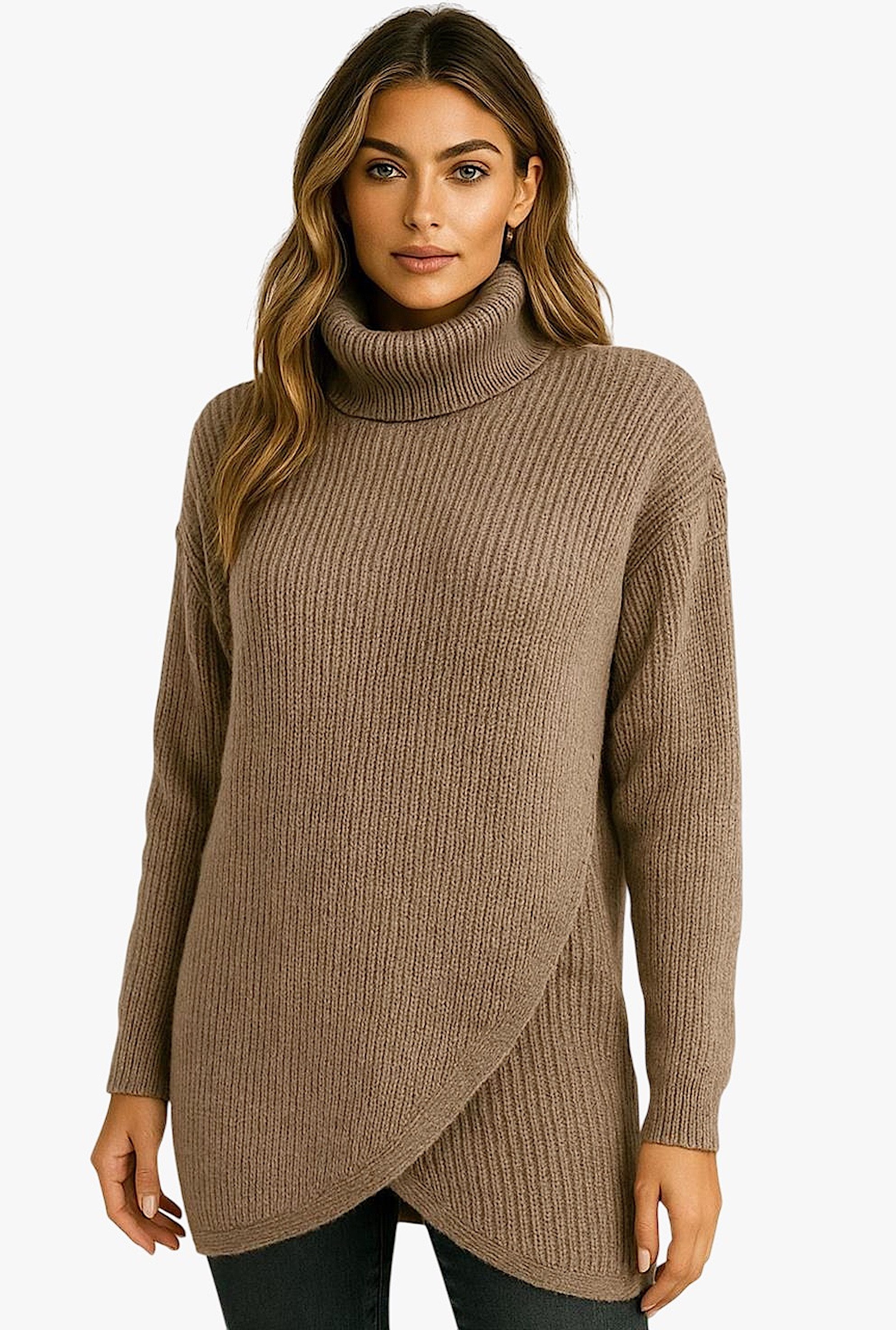 Worldclassca Rollkragenpullover WORLDCLASSCA Strick Rollkragen Pullover Lang Winter Fashion Neue Kollektion - Stilvolle und gemütliche Strickmode für Damen