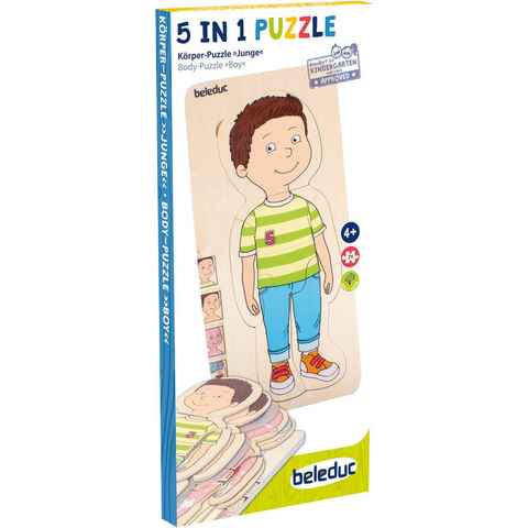 beleduc Konturenpuzzle Körper Lagen Puzzle - Junge, 29 Puzzleteile
