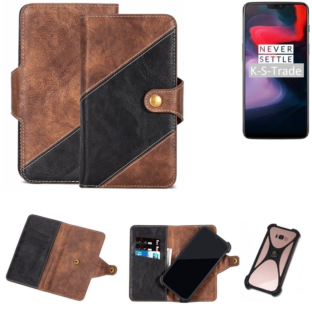 K-S-Trade Handyhülle für OnePlus 6, Handy Hülle Schutz Hülle Schutzhülle Bookstyle Case Handy Cover