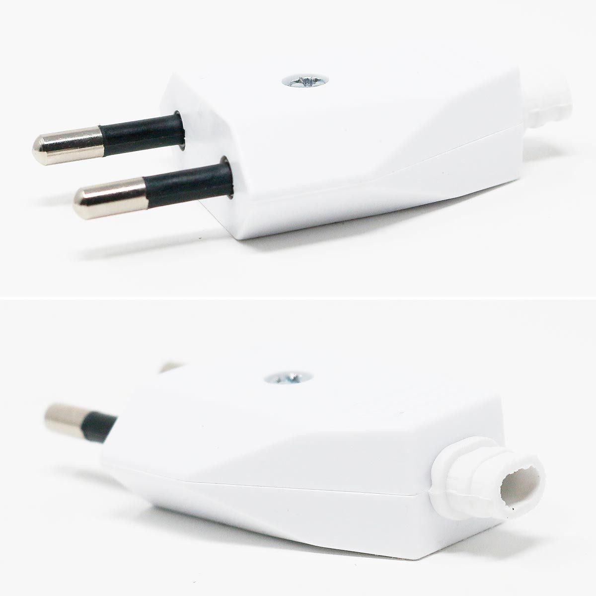 world-trading-net Euroflachstecker 3x Set Euro-Stecker & Kupplung, weiß, Schrauban