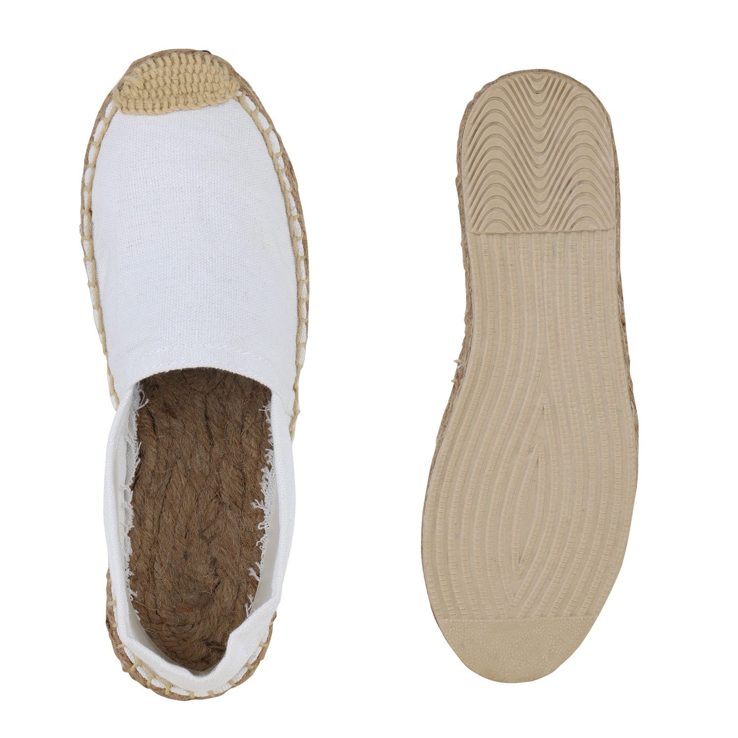 VAN HILL 840933 Espadrille Damen Espadrilles Slippers Bast Slip On Stoff