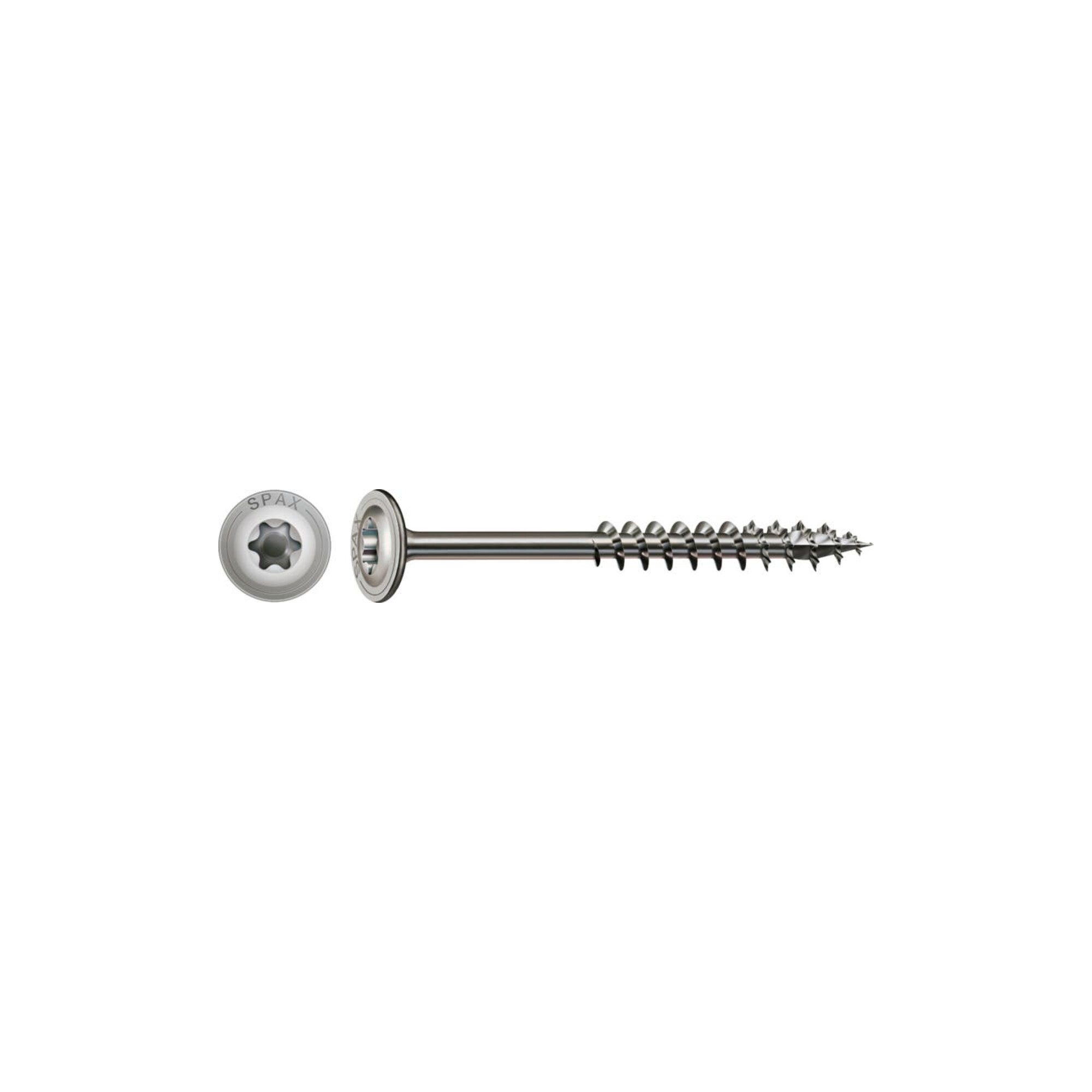 SPAX Schraube Spax Edelstahl 8 x 140 mm Tellerkopf T-STAR plus Teilgewinde 4CUT Edel
