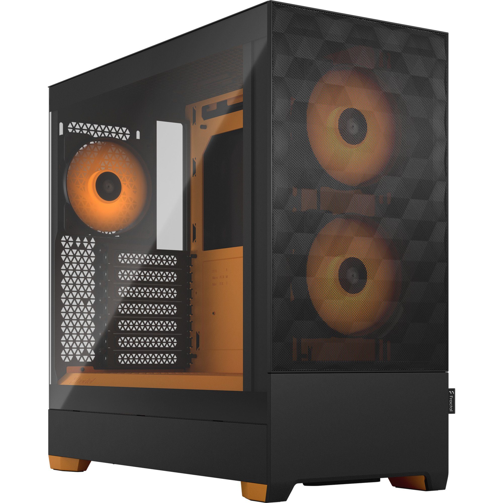 PC-Gehäuse Fractal Design Pop Air RGB Orange Core TG Clear
