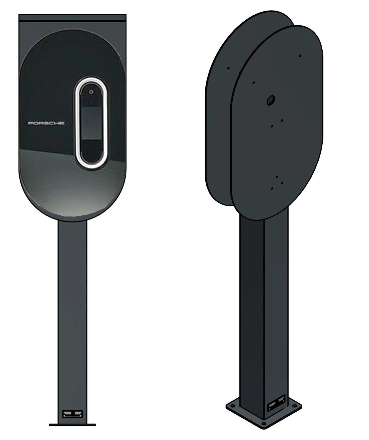 Elektroauto-Ladestation-Halterung Doppel Ladesäule passend für 2x Porsche Lade Dock Wallbox mit ...