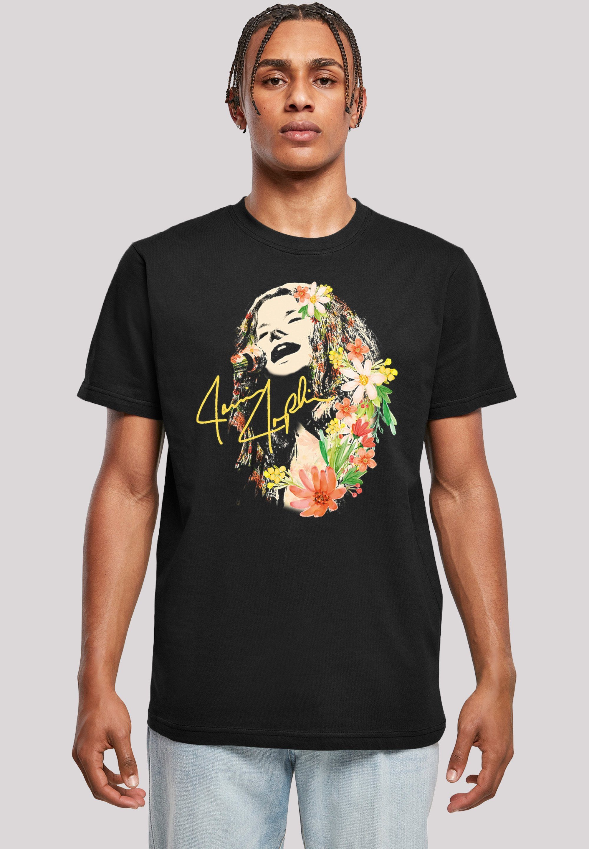 F4NT4STIC T-Shirt Janis Joplin Blumen Herren,Premium Merch,Regular-Fit,Basic,Bandshirt