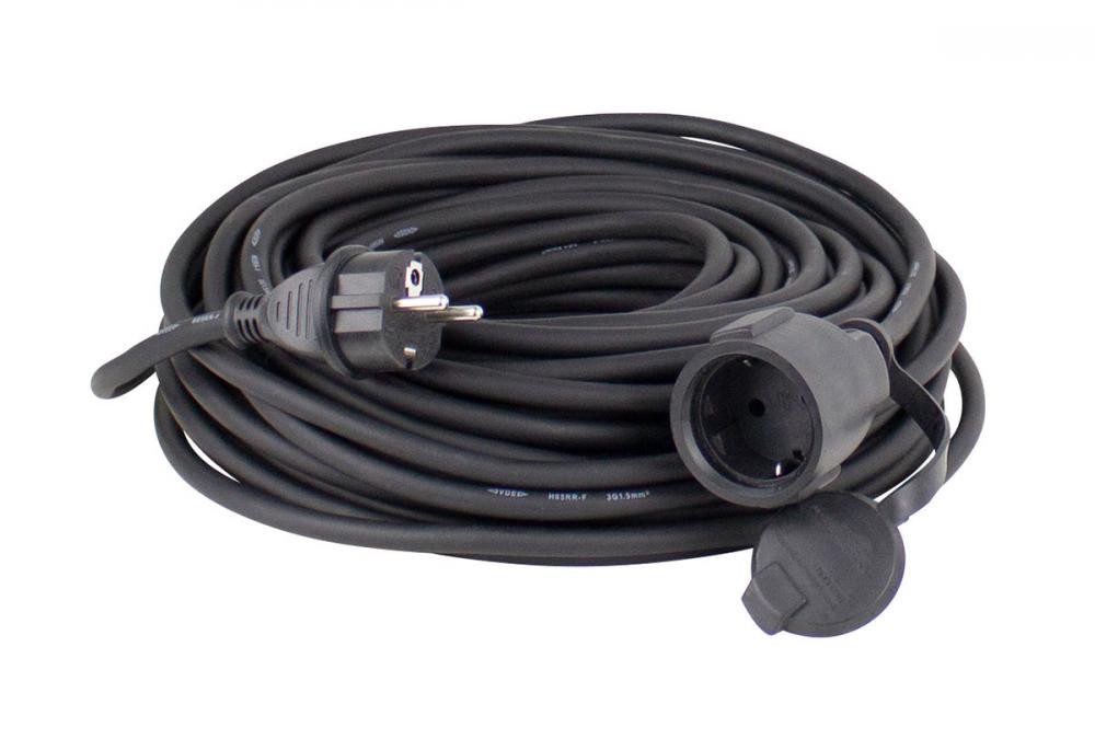 as - Schwabe S-Pedelec AS Schwabe Gummi-Verlängerungskabel 10 m, H05RR-F 3G1,5, IP44, schwarz