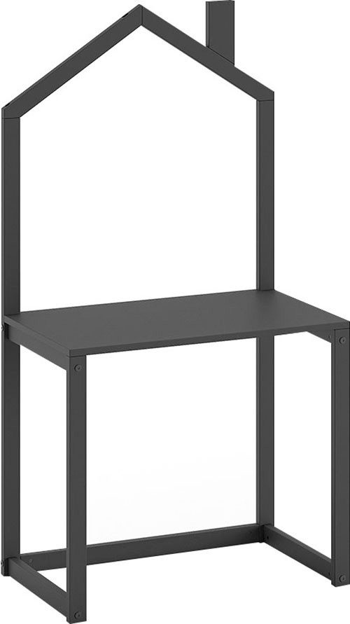 Vipack Kinderschreibtisch Dallas, Ausführung Kiefer massiv, stabil gebaut (B/H/T ca. 100x150,6x50cm, seitlich und nach hinten offen), mit Haus-Optik, große Arbeitsfläche, ideal für kleine Räume, 2 Farben