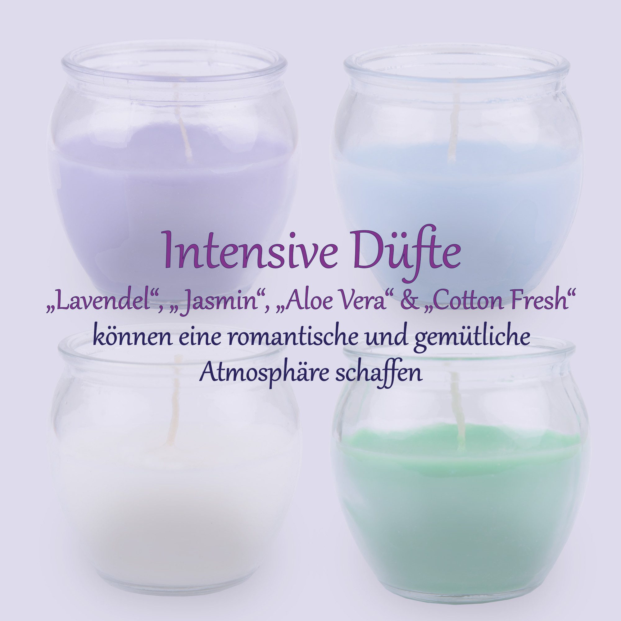 HS Candle Duftkerze Selection Duftmix im Glas (12-tlg), Floral Selection, Duftnote blumig, Ø6x6cm, 18h, für entspannte Momente – Bild 3 von 5