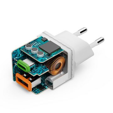 Hama Schnelladegerät, 1x USBC, 1x USB-A, 30W, PD, Qualcomm® Quick Charge™ Schnelllade-Gerät
