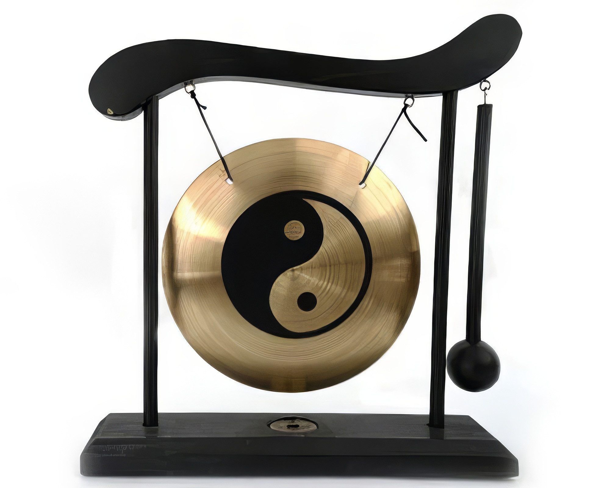 Yudu Dekofigur Tisch-Gong Holzständer Tischgong Fengshui inkl.Schlegel