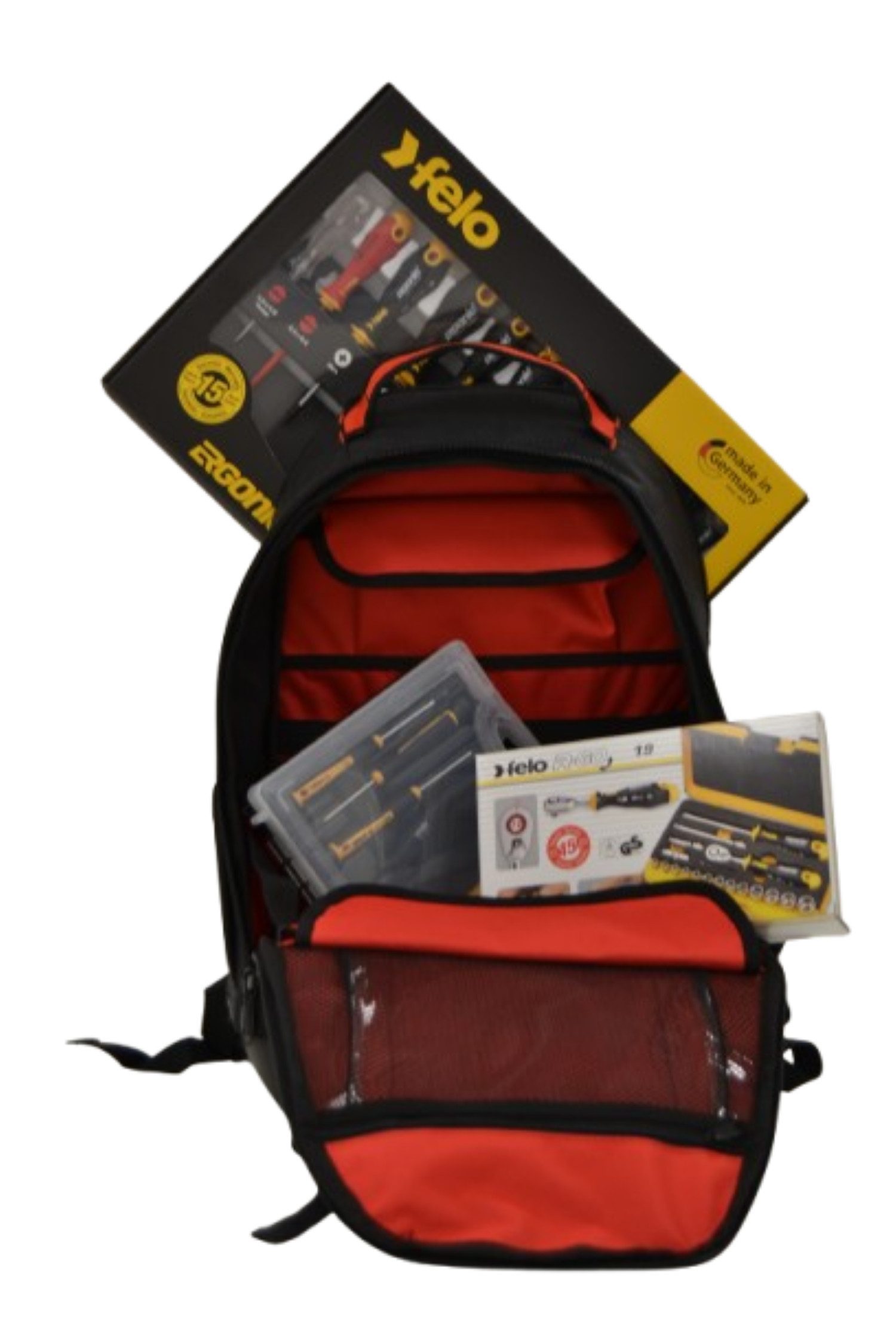 HC Tools Werkzeugtasche Werkzeugrucksack Felo Set (Werkzeug-Set, 39-tlg., Werkzeug-Set), Mit hochwertigem Felo Werkzeug bestückt