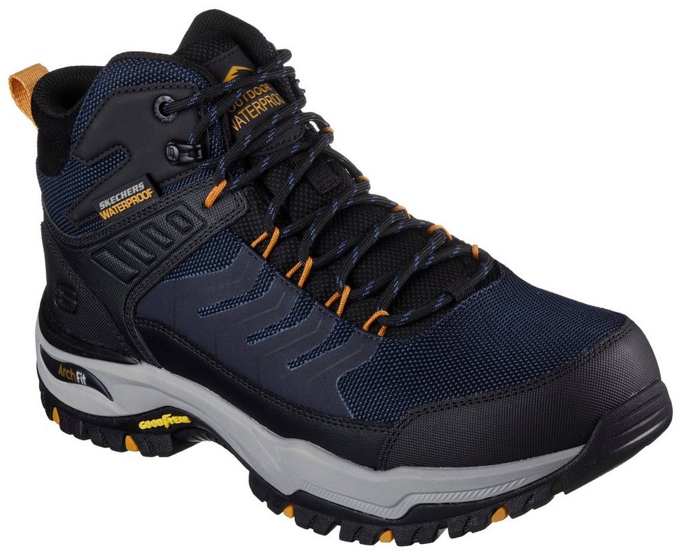 Skechers ARCH FIT DAWSON Schnürboots mit Waterproof-Ausstattung,  Obermaterial aus wasserabweisenden Leder und Textil