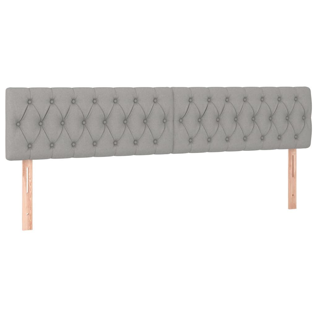 vidaXL Bett Kopfteile Hellgrau 200x7x78/88 cm Stoff (1-tlg)