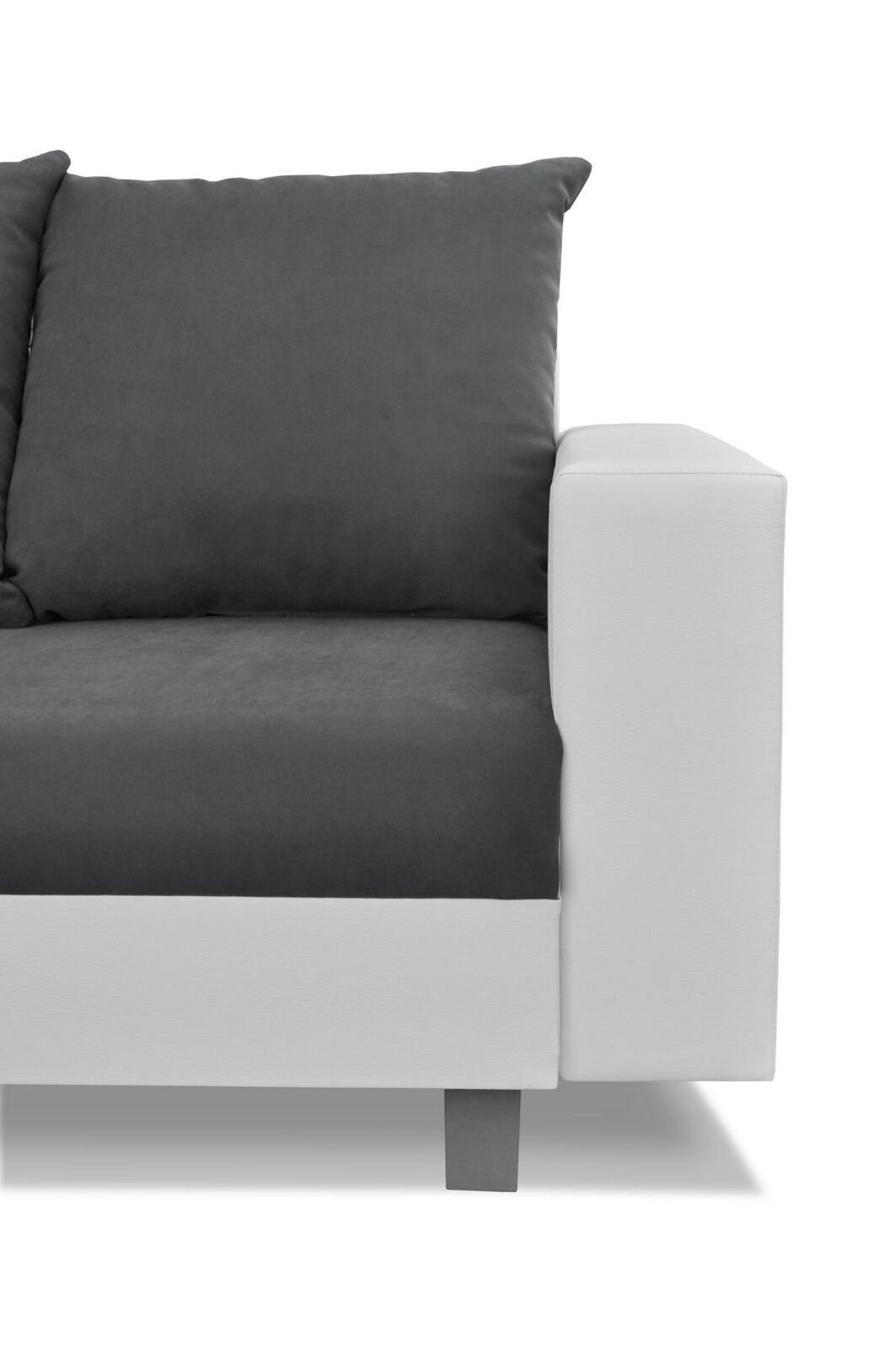 Ecksofa Design Couch Textil Sofa Ecksofa, Fußhocker Wohnlandschaft Leder L-Form JVmoebel