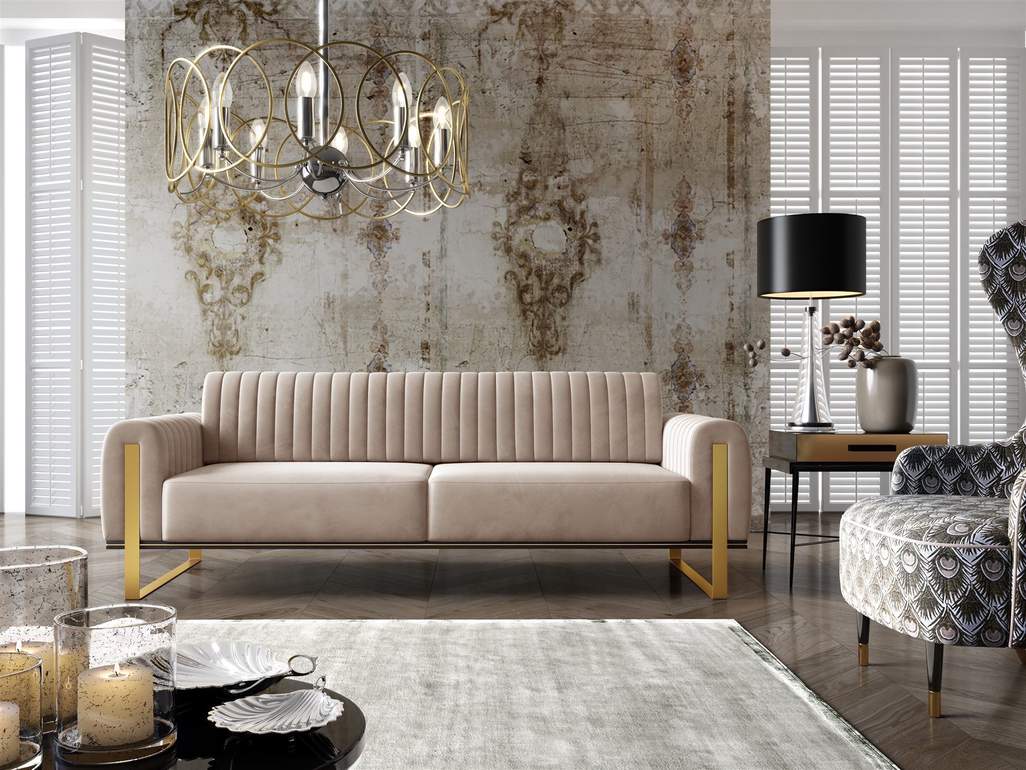 Fun Möbel 3-Sitzer Sofa Designersofa VALERIE günstig online kaufen