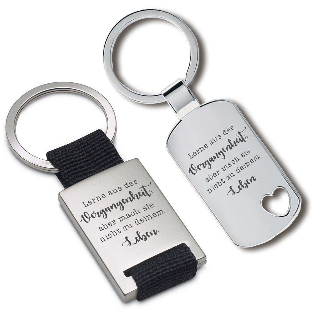 Lieblingsmensch Schlüsselanhänger Lerne aus der Vergangenheit - ein tolles Geschenk und Glücksbringer (Schlüsselanhänger mit Gravur, inklusive Schlüsselring), Robuste und filigrane Lasergravur