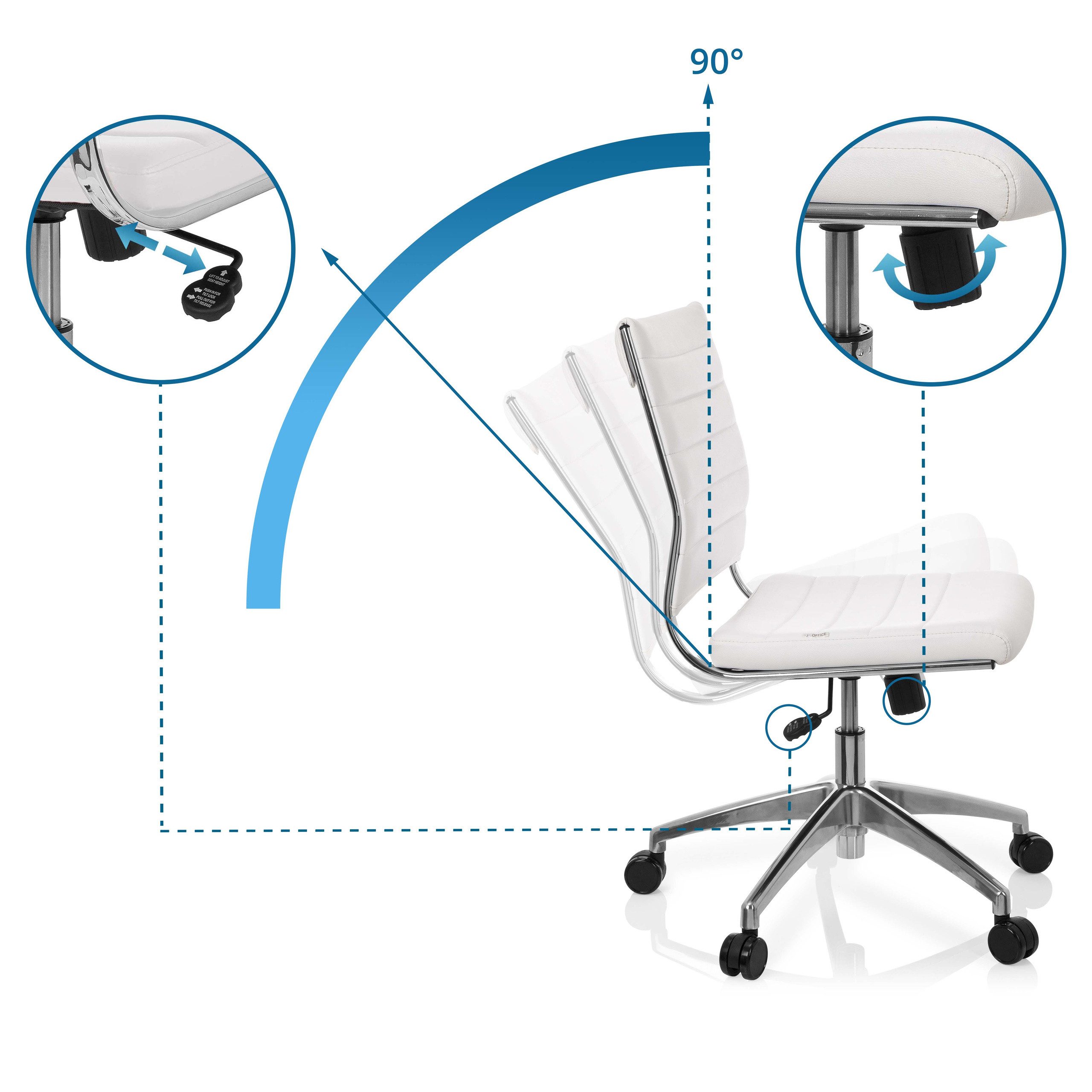 hjh OFFICE Drehstuhl Profi Bürostuhl TRISHA Kunstleder ohne Armlehnen (1 St günstig online kaufen