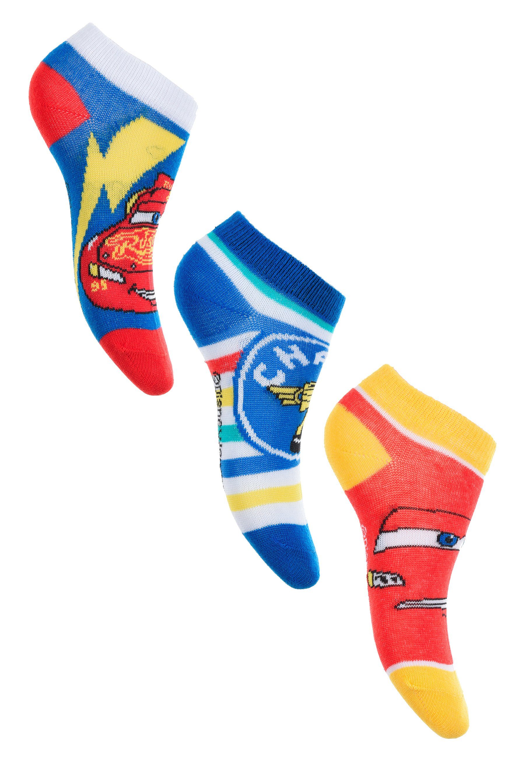 Disney Cars Sneakersocken Lightning McQueen Kinder Jungen Sneaker Strümpfe Socken (6-Paar)
