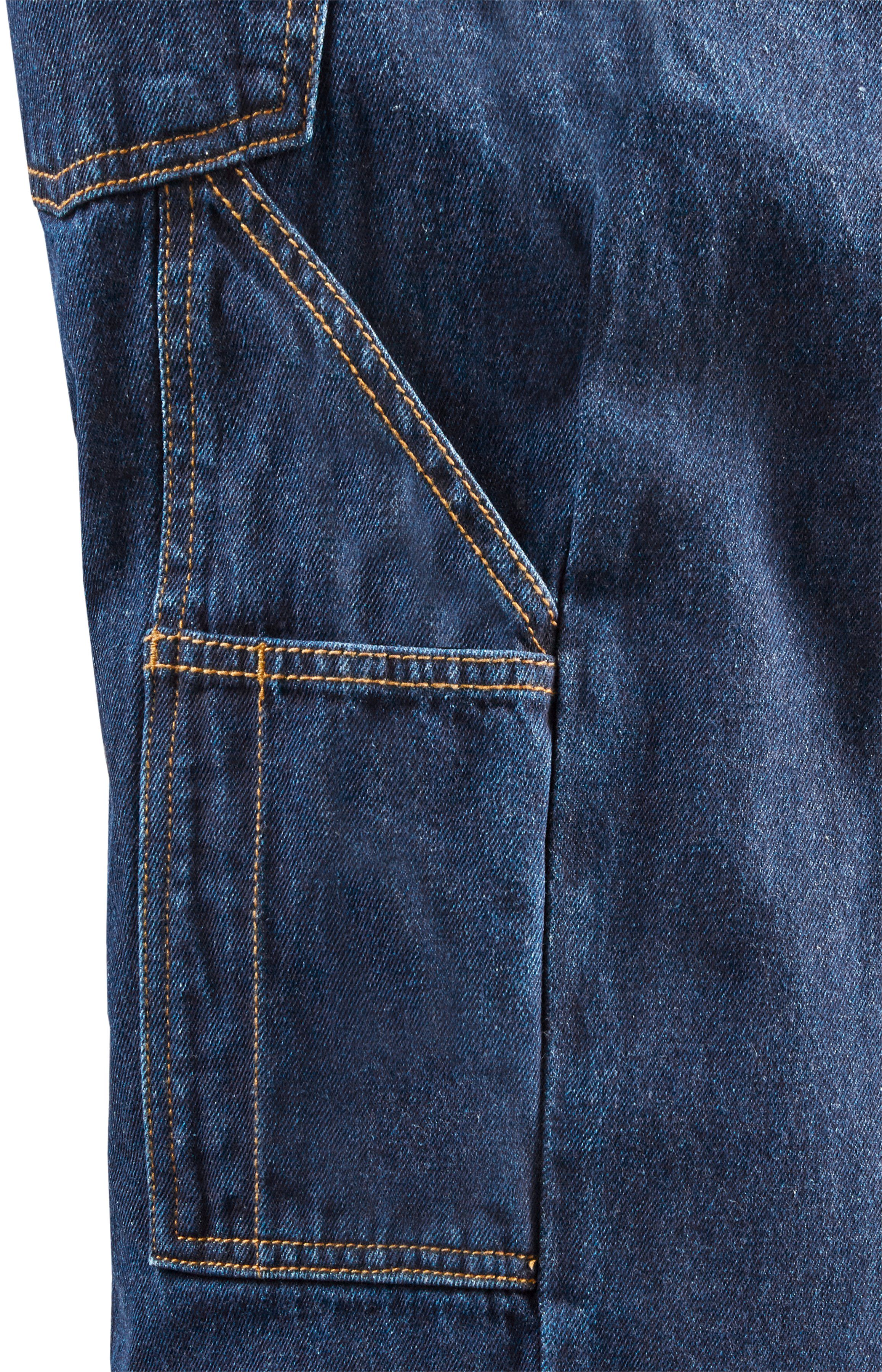 Baumwolle, mit dehnbarem comfort Jeans 100% langlebig fit) robuster und Latzhose Worker Country 11 strapazierfähig Jeansstoff, (aus Taschen, Northern Bund,