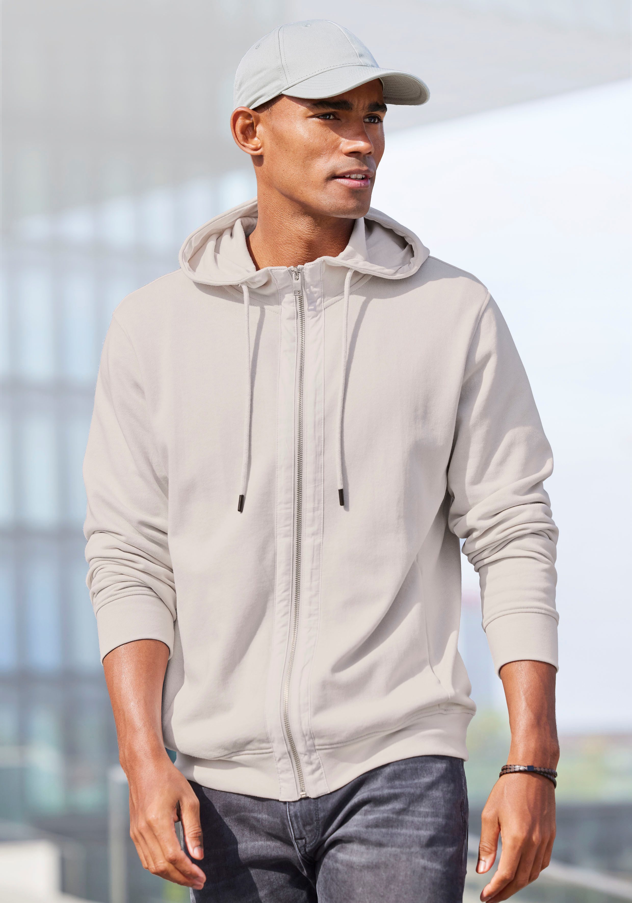AUTHENTIC LE JOGGER Kapuzensweatjacke, Sweatjacke mit Eingrifftaschen aus B günstig online kaufen