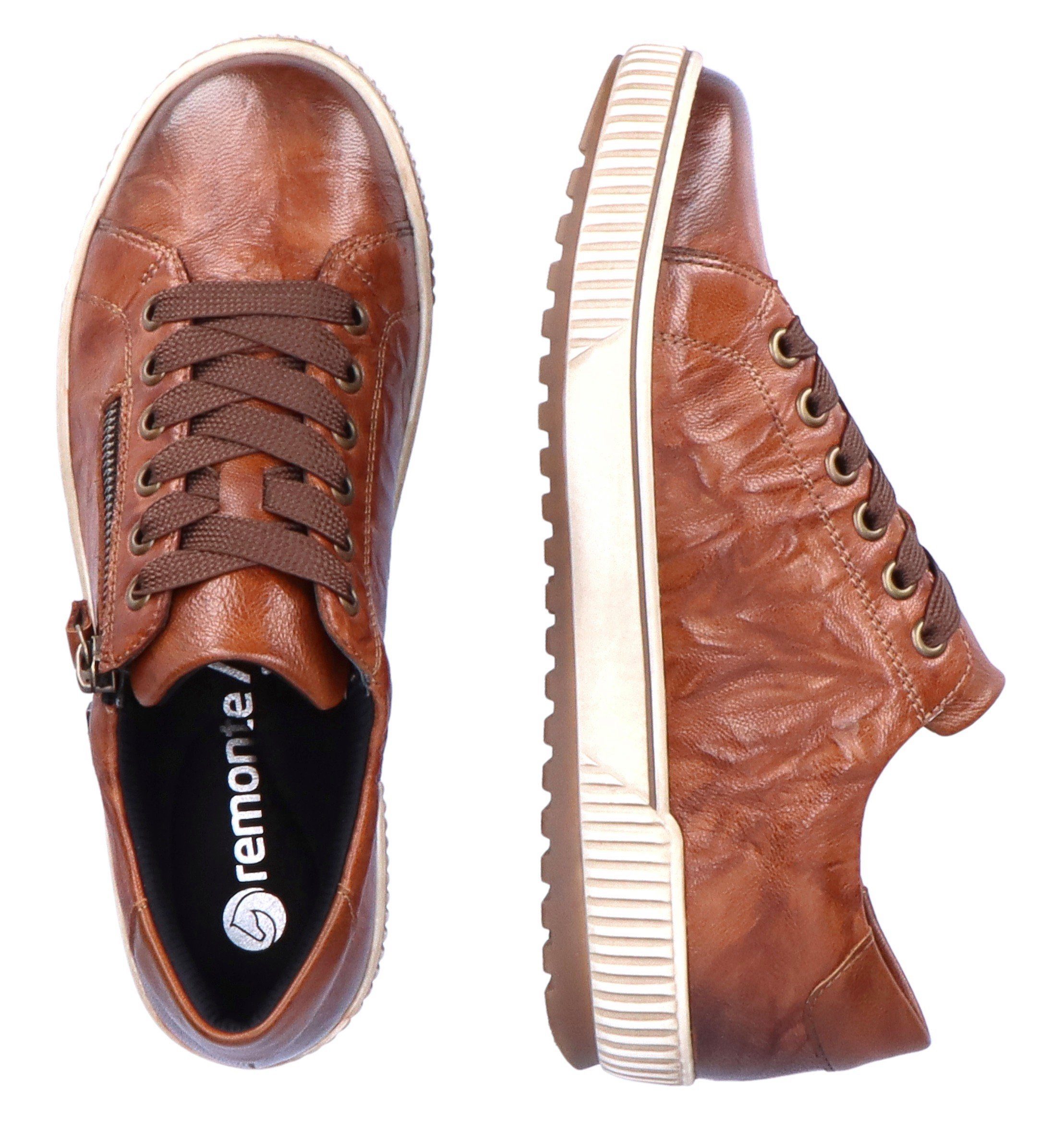 Remonte Plateausneaker, Freizeitschuh, Halbschuh, Schnürschuh mit Außenreißverschluss