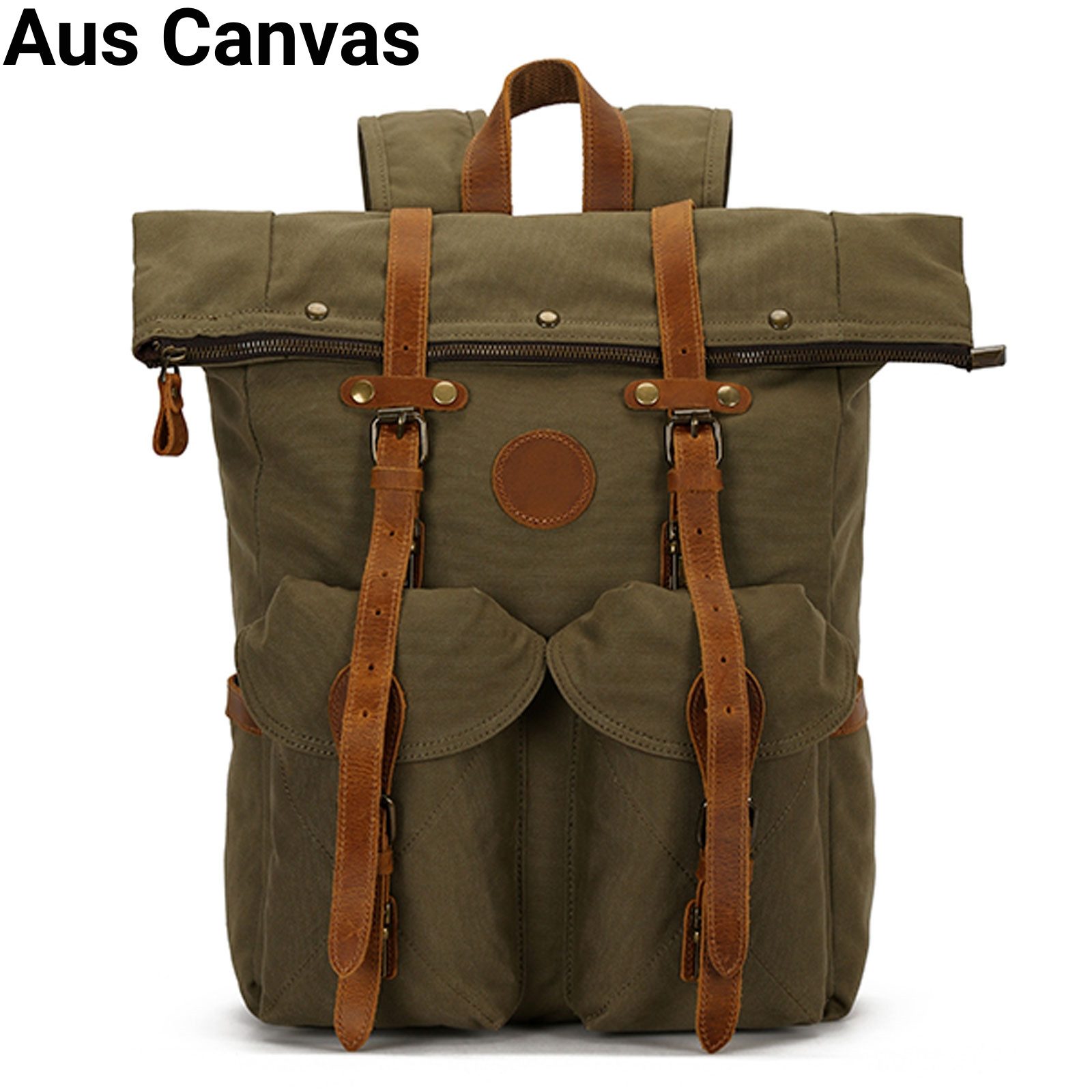 OKWISH Laptoprucksack Canvas Rucksack Schulrucksack Rucksäcke Reiserucksack Schultertasche (Vintage Canvas Notebook Laptop Tasche Schule Uni Rucksack, Backpack mit Laptopfach, für bis 17,3-Zoll Laptop, luxuriös, Luxus), für Herren Damen Jungen Teenager Freizeit Arbeit Business Reisen