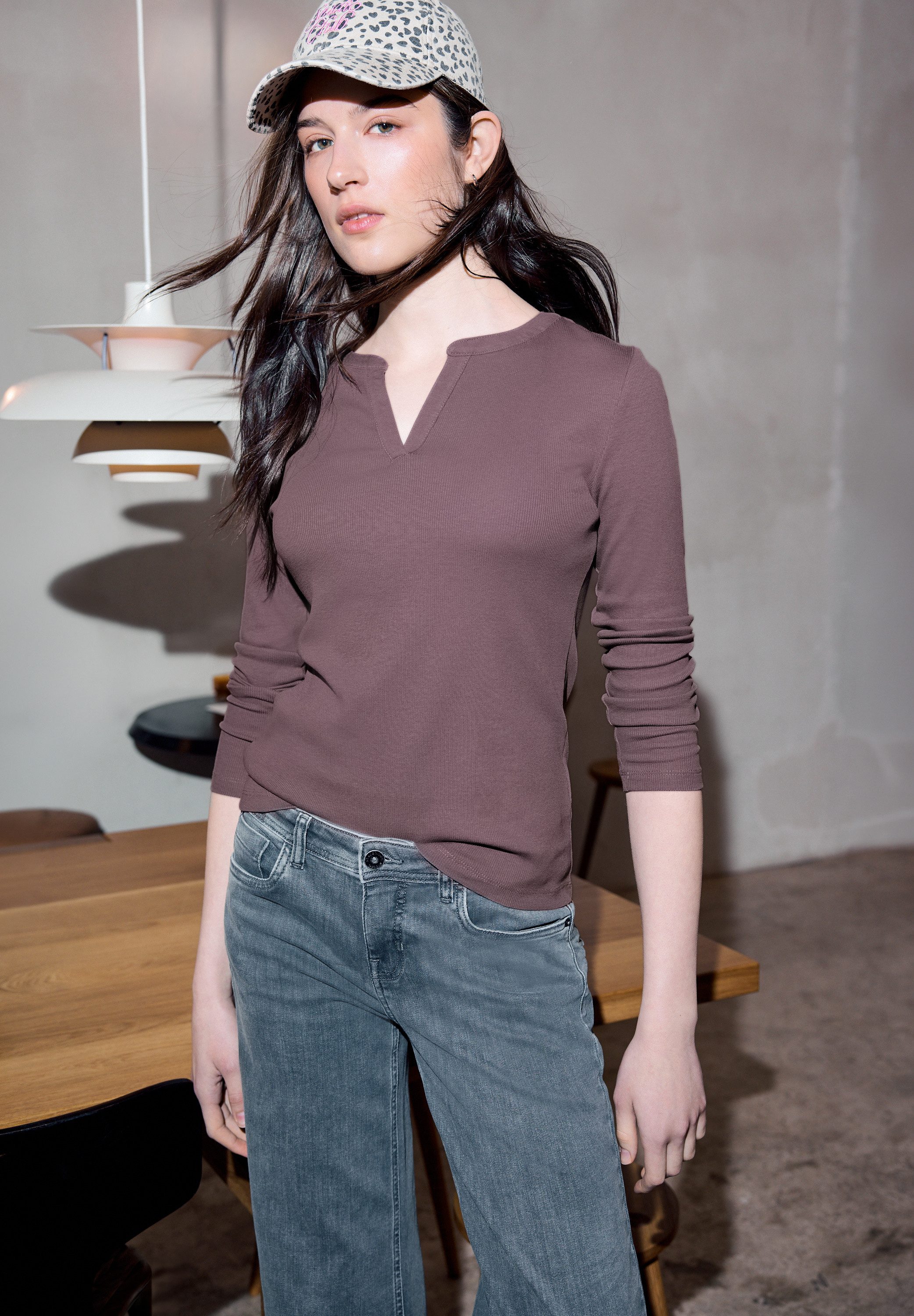 STREET ONE STUDIO Rundhalsshirt im soften Baumwoll-Mix – Bild 2 von 5