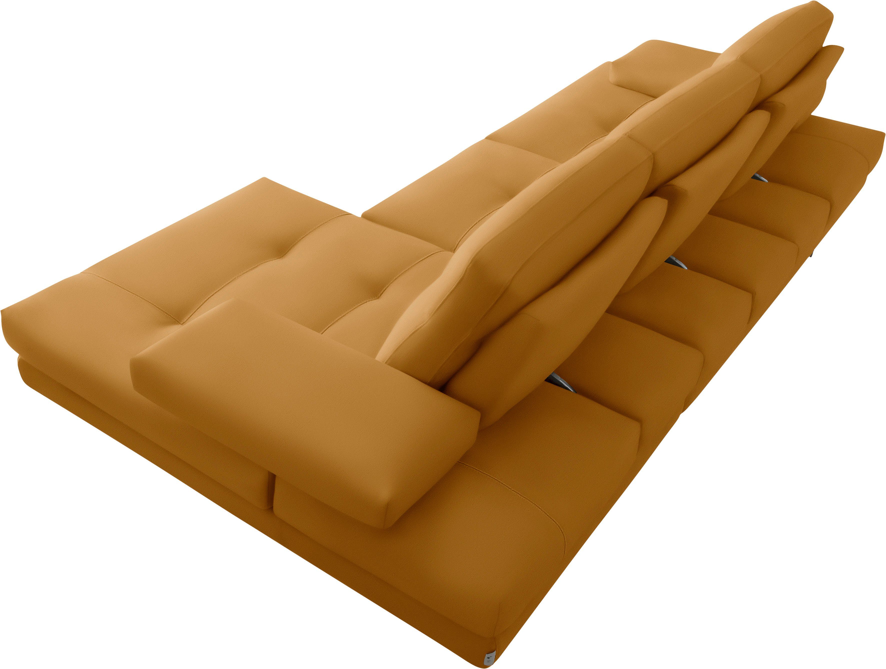 CALIA ITALIA Ecksofa Toby Wing, B/T: 288/153 cm, Designsofa mit hohem Sitzkomfort, L-Form, inklusive Sitztiefenverstellung, Füße in chrom glänzend