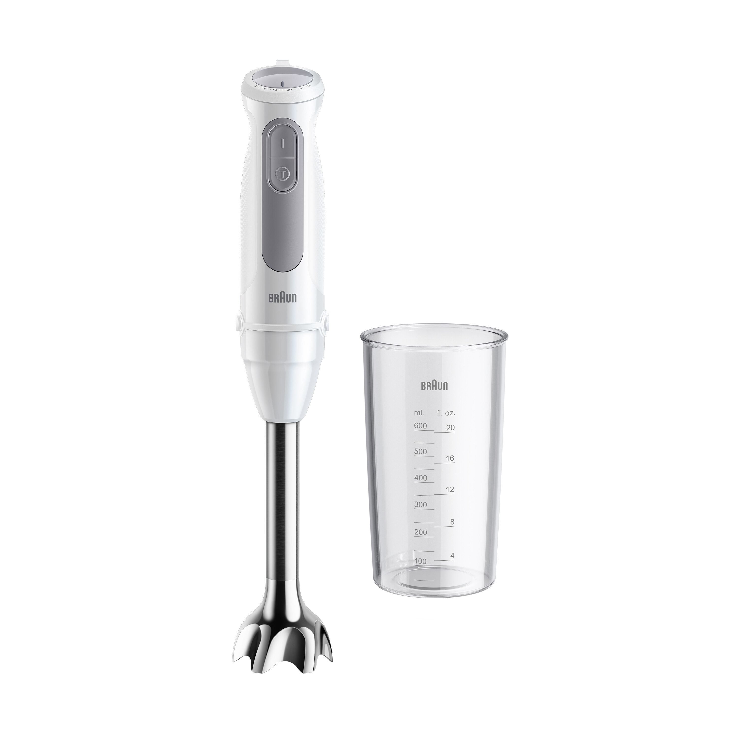 Braun Блендеры MultiQuick 5 MQ 50001 M - 1000 W, 21 Geschwindigkeiten, Spritzschutz, 1000 W, Extra Mahlklinge, Pürierstab, Миксер, Zubehör spülmaschinenfest
