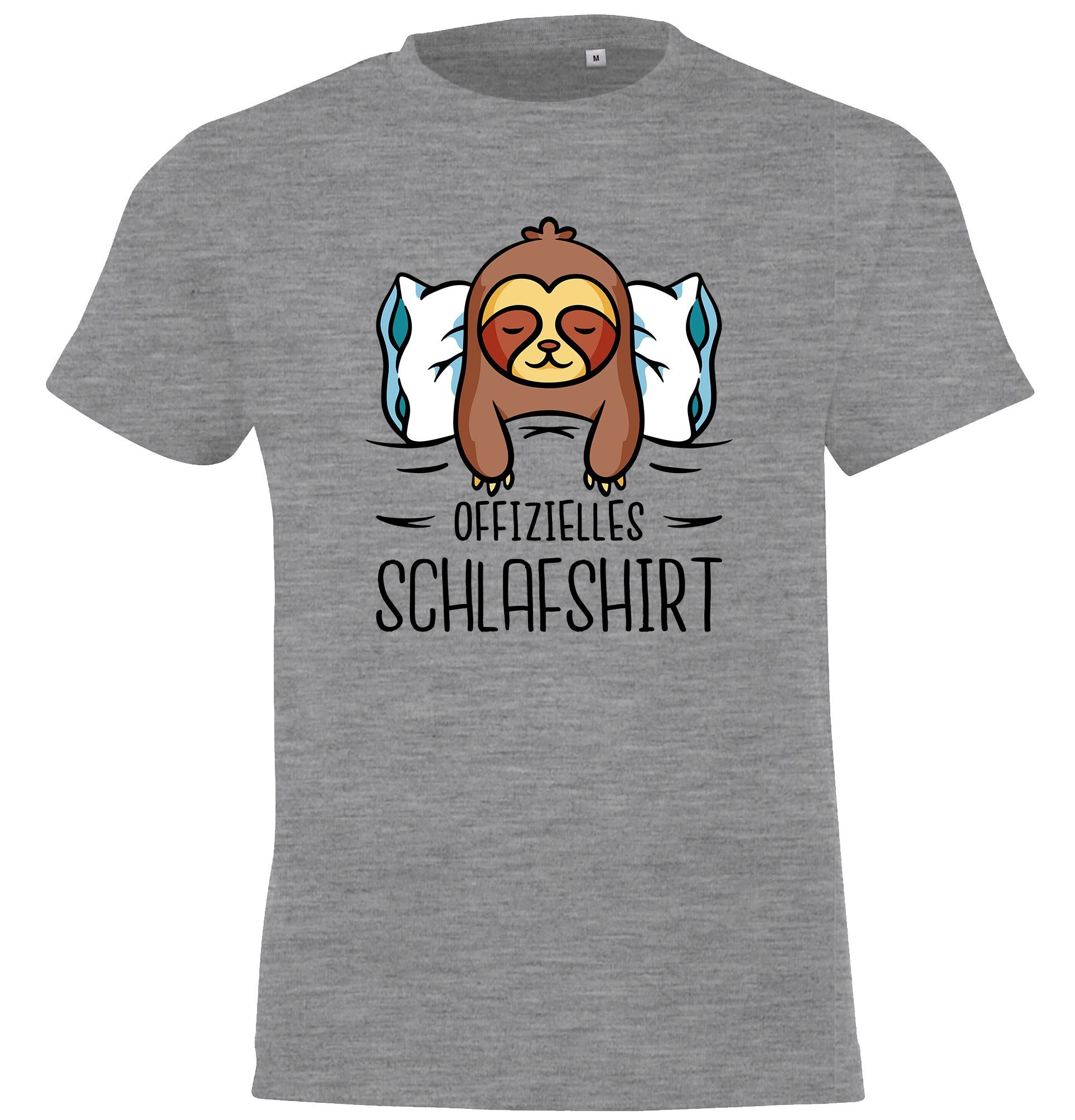 T-Shirt Offizielles Schlafshirt mit Faultier Kinder Shirt für Jungen & Mädchen