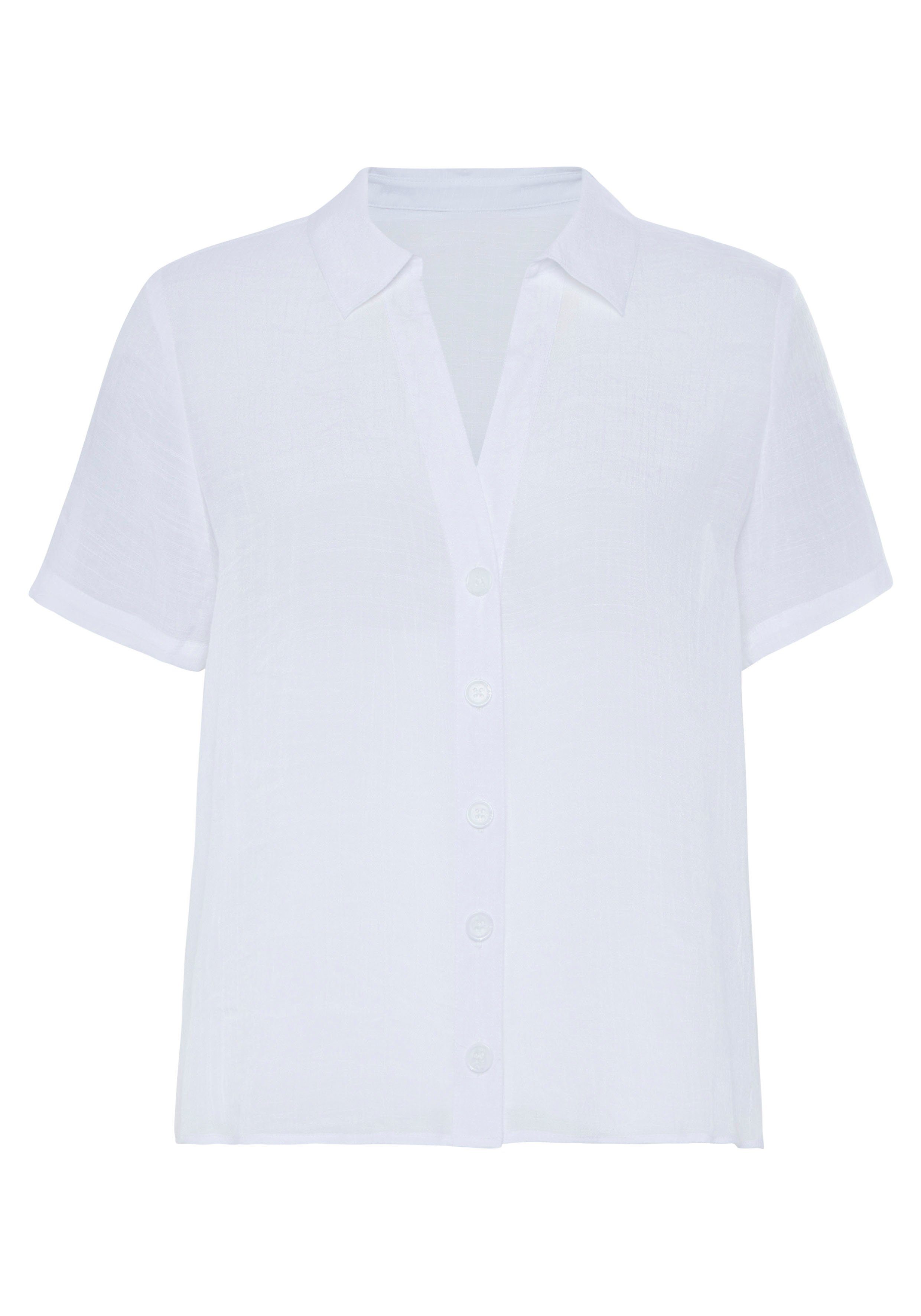 Vivance Kurzarmbluse mit Hemdkragen und Knopfleiste, Hemdbluse, Strandmode günstig online kaufen