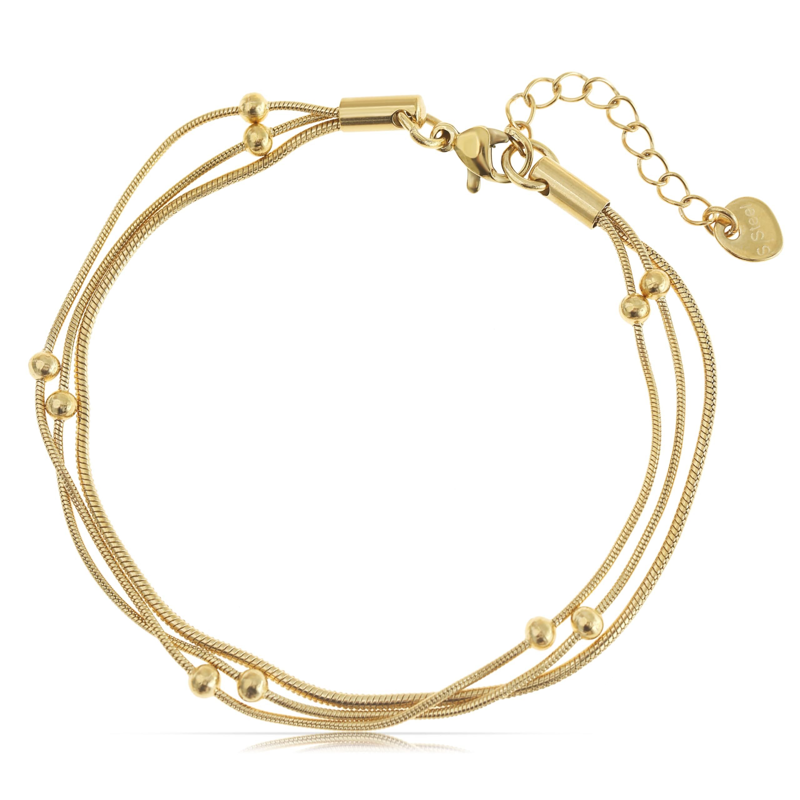 Made by Nami Edelstahlarmband Mehrreihig in Silber oder Gold aus Chirurgisc günstig online kaufen