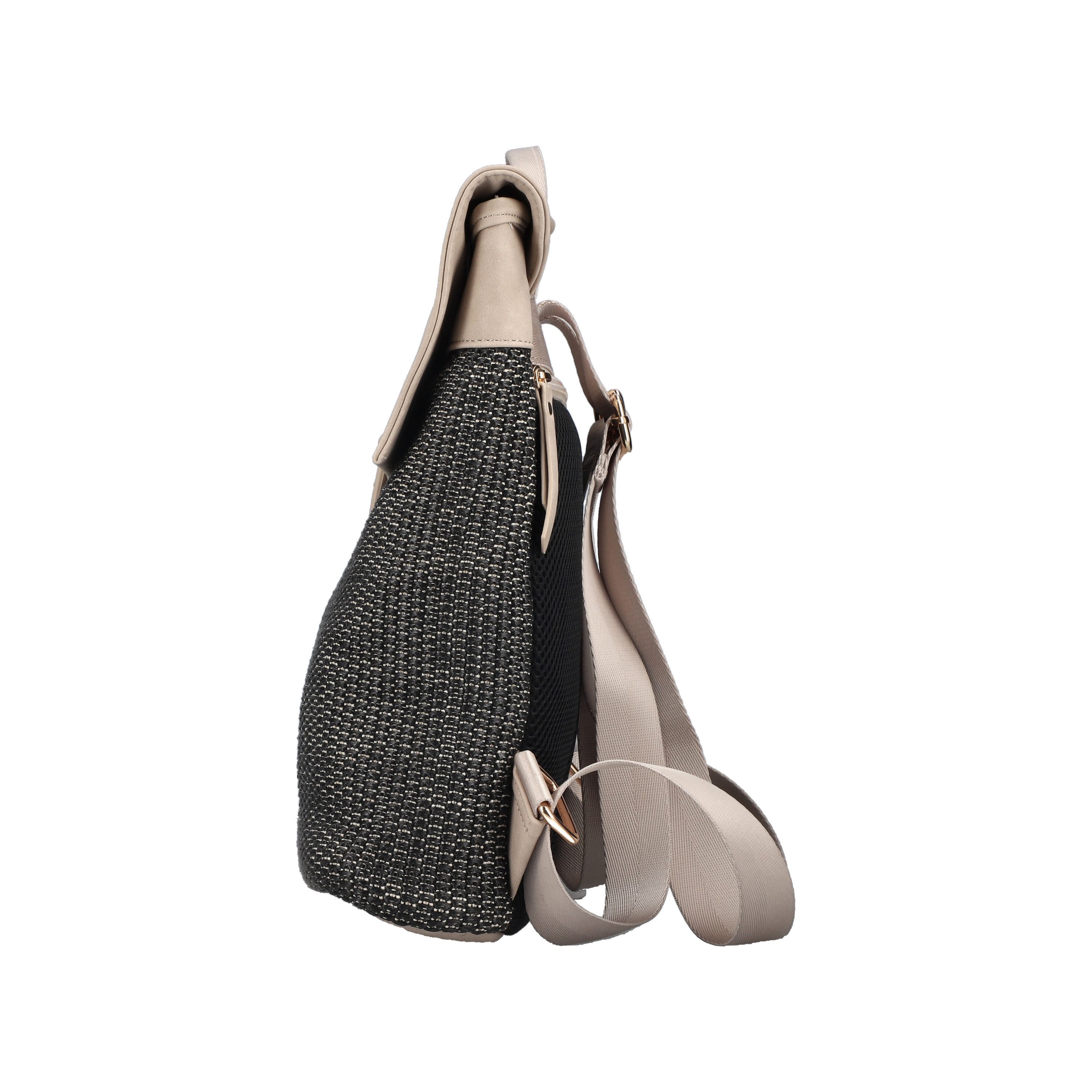 Rieker Cityrucksack, Damen Freizeitrucksack mit kontrastfarbigem Überschlag