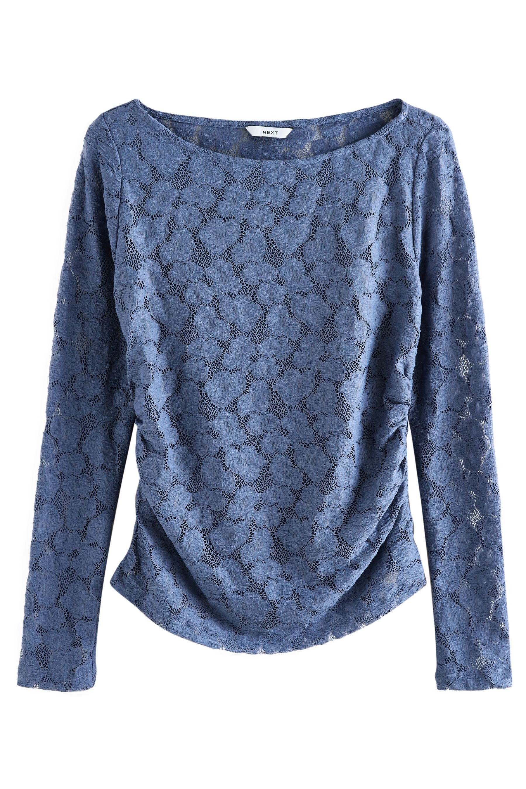 Next Langarmbluse Langarmoberteil mit U-Boot-Ausschnitt und Spitze (1-tlg) günstig online kaufen