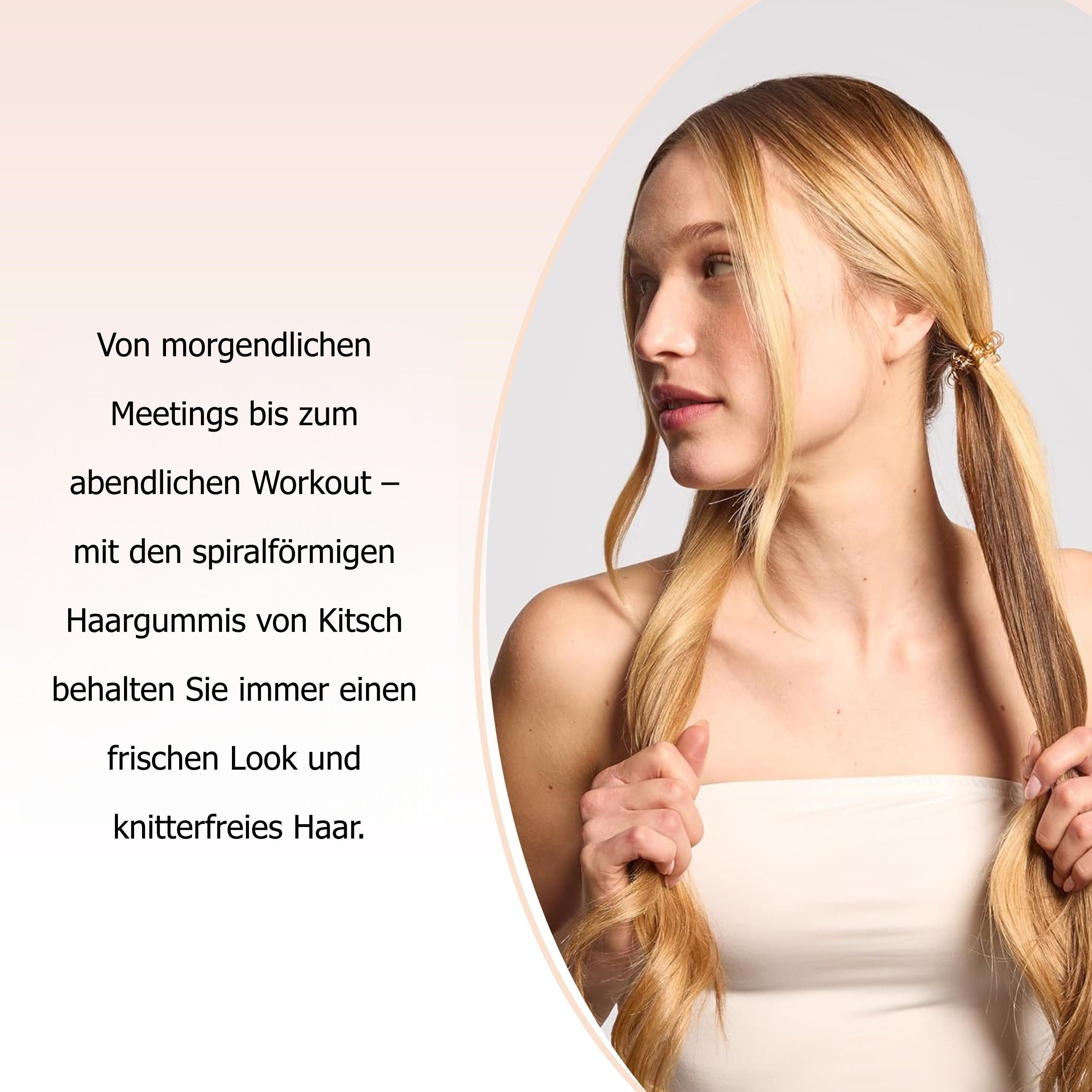 FOUORTUNATE-BEE Haargummi Spiral Haargummis Damen ohne Knick – Telefonkabel Look, 8er Set, Schonende Spiral-Haarbänder für dickes & feines Haar, Zopfhalter
