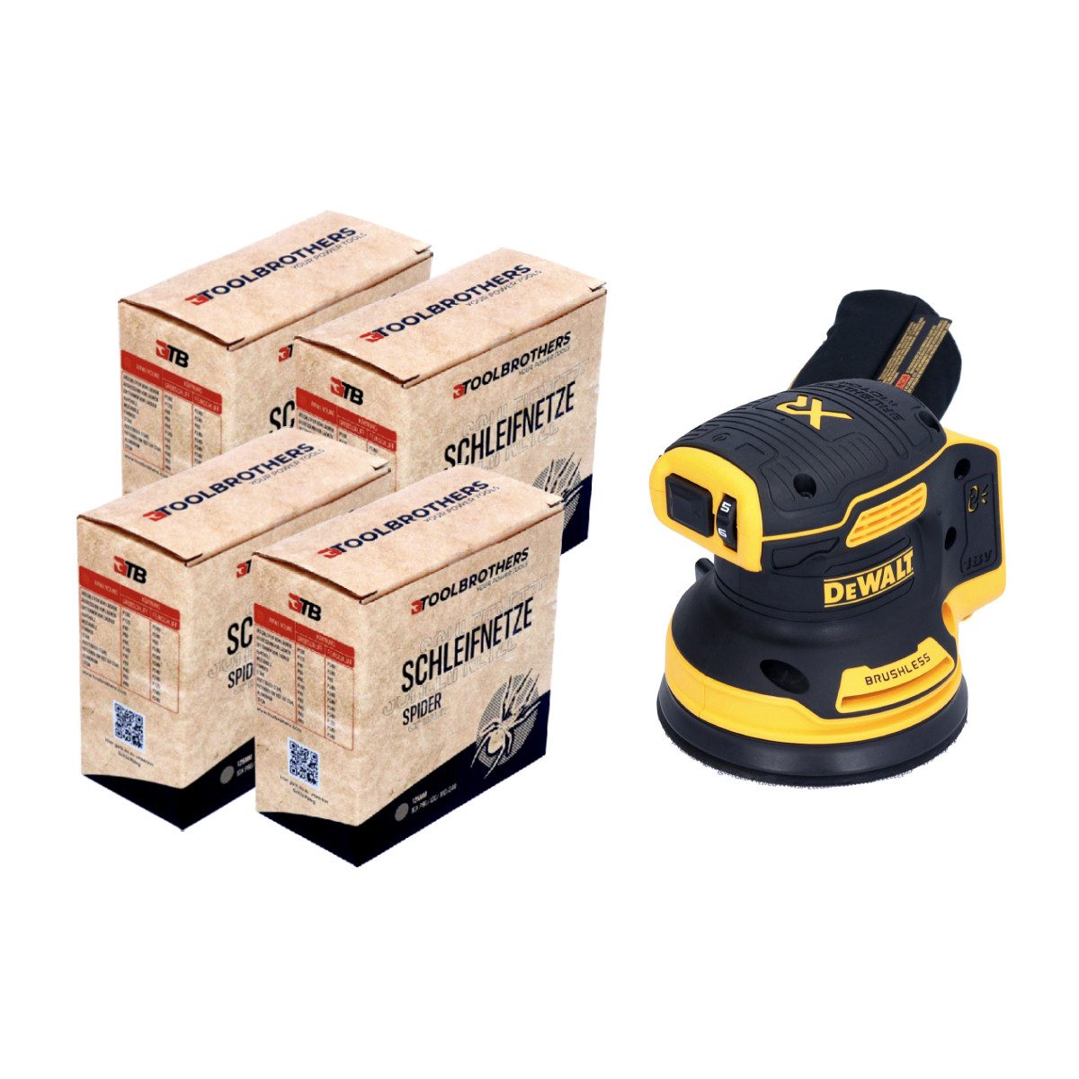 DeWalt Akku-Exzenterschleifer DCW 210 N Akku Exzenterschleifer 18 V 125 mm Brushless Solo + 4x