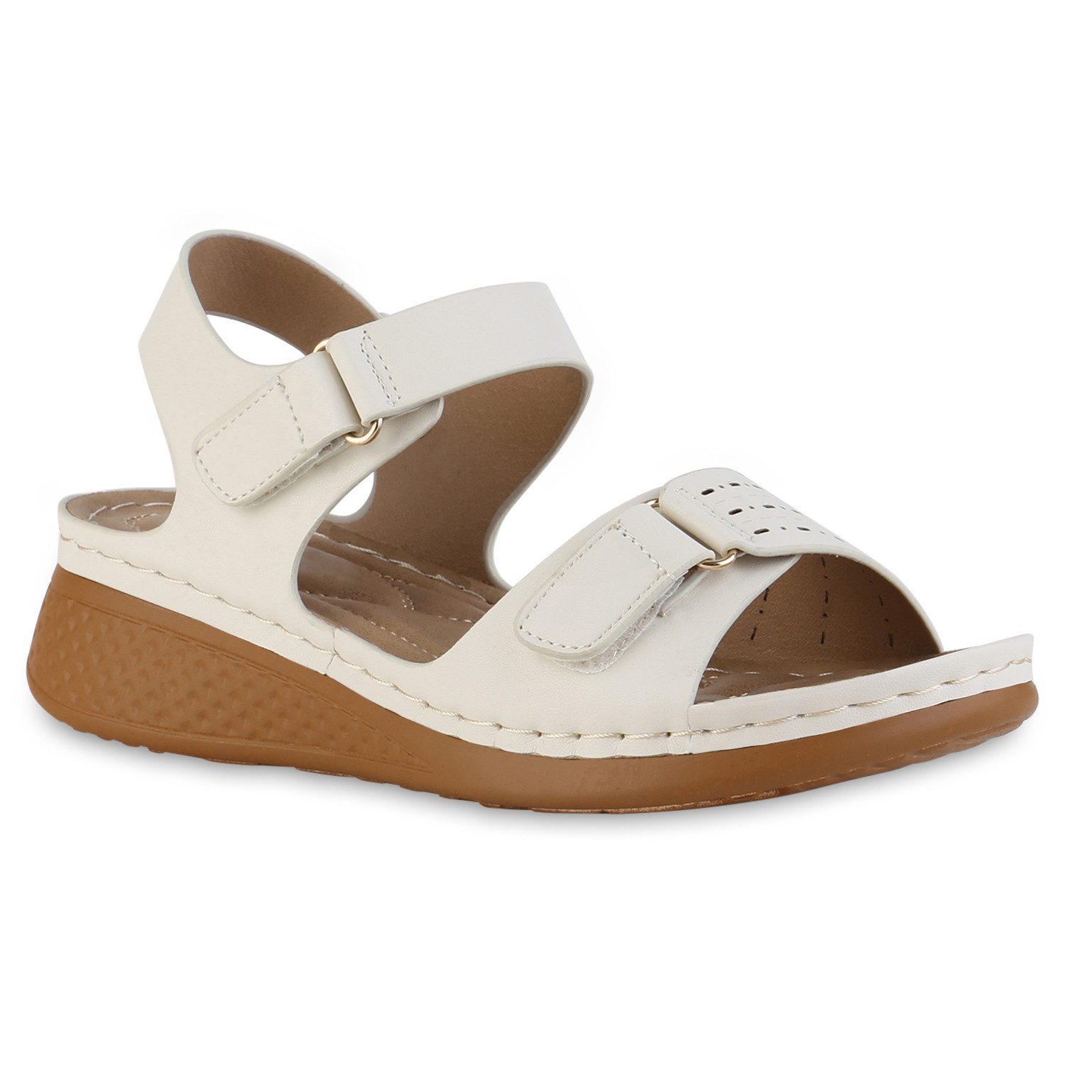 VAN HILL 841627 Sandale Damen Komfort Sandalen Bequem Cut-outs Freizeit Led günstig online kaufen