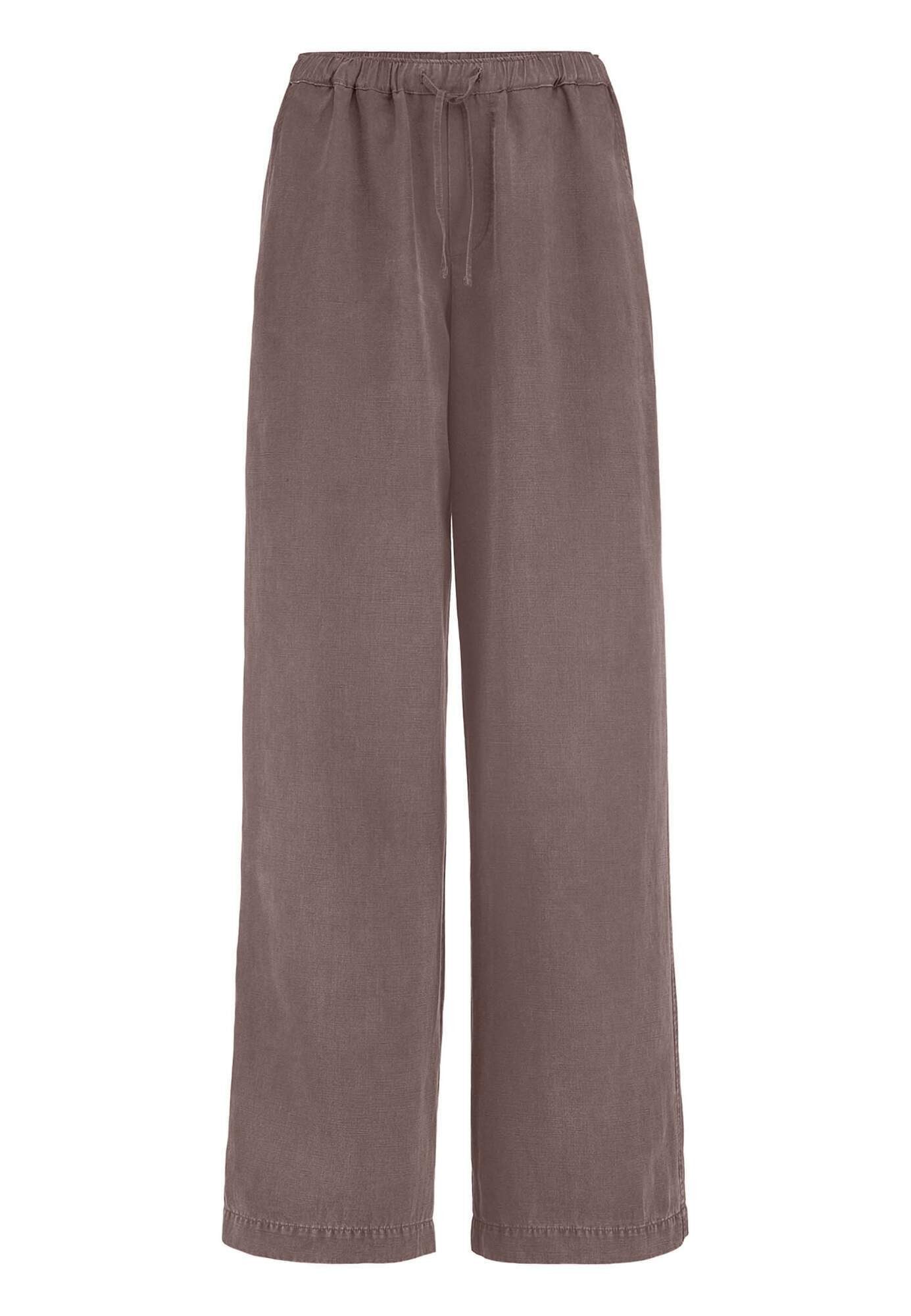Hessnatur Stoffhose Relaxed aus TENCEL Lyocell mit Leinen (1-tlg)