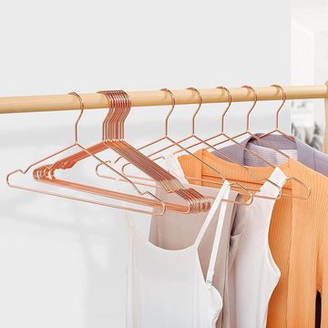 HAUSS SPLOE Kleiderbügel Kleiderbügel 10 Kleiderbügel in Kupfer, (mit Rutschfester Nut, 10-tlg), für Anzug T-Shirt Jacke Hosen und Hemden